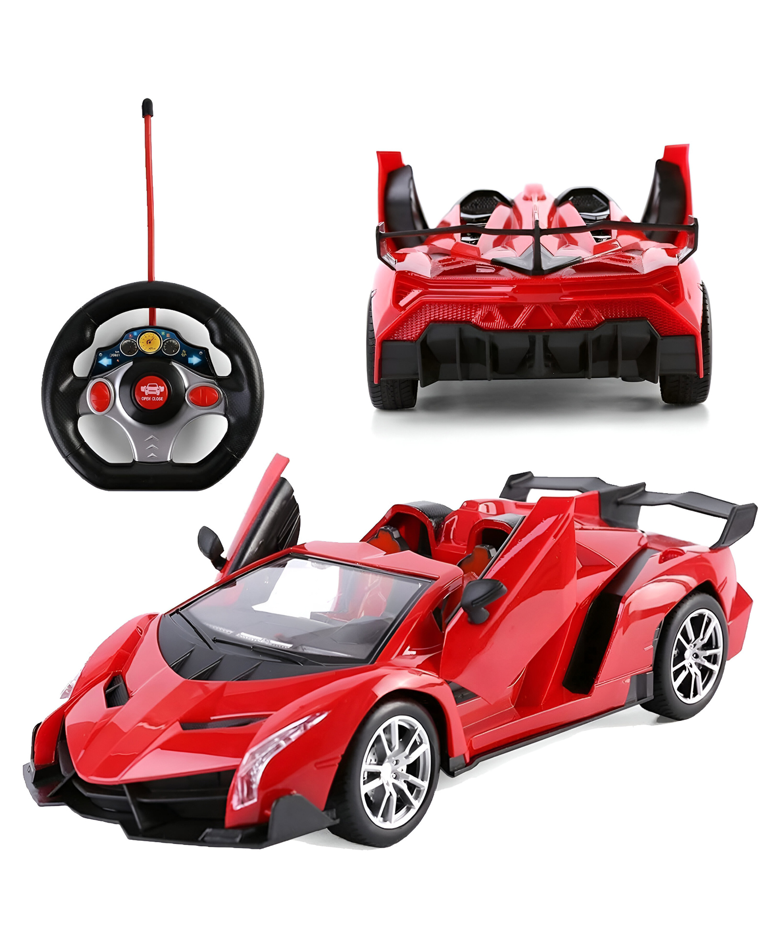 NEGOCIO Remote Control 1:16 Scale Winner 3 Racing car with USB Cable & One Press Open/Close Door's for Kids- PACK OF 1- COLOR MAY VARY-image-4