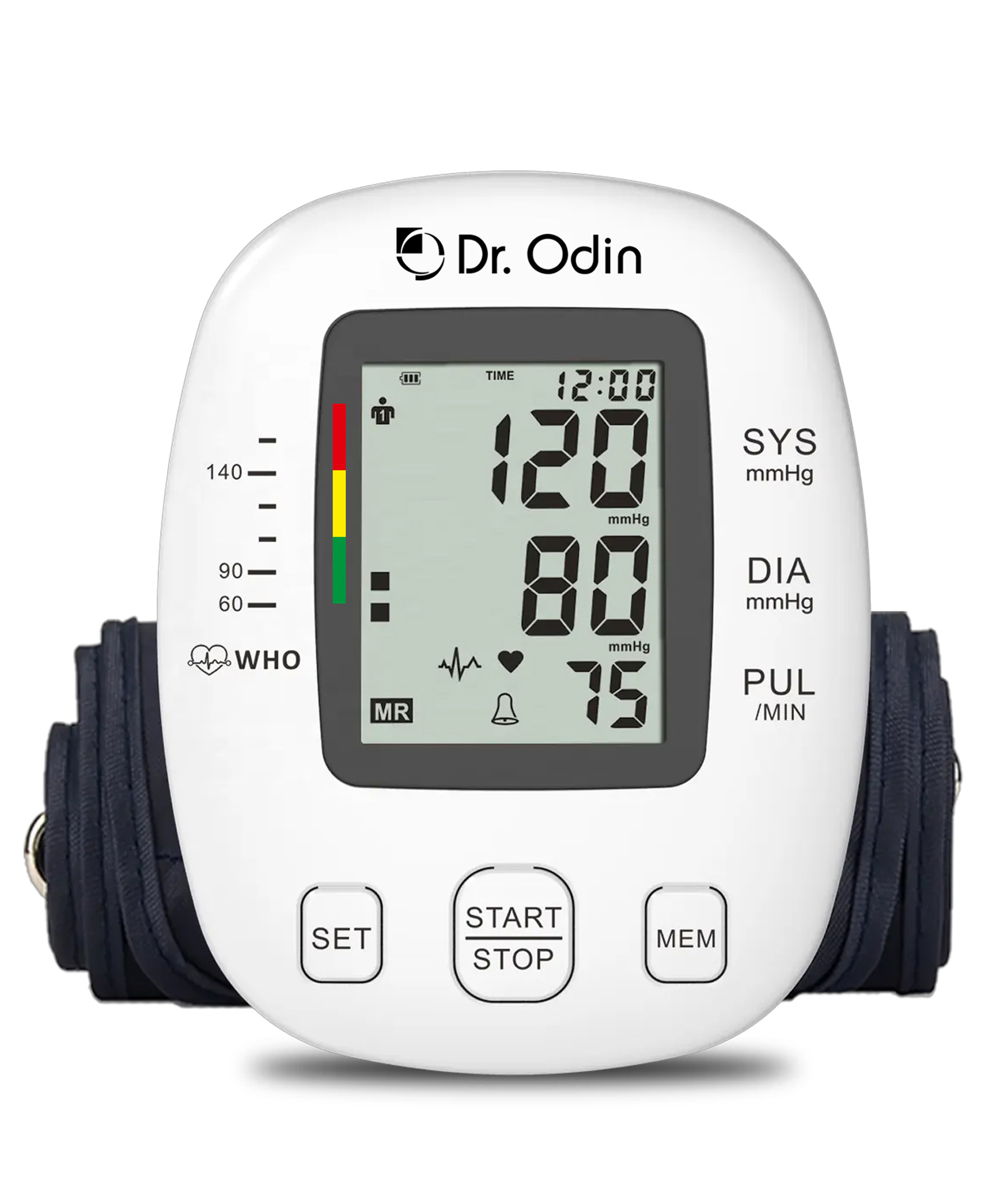 Dr. Odin OBP104 Pulse Mini Digital Blood Pressure Monitor for Accurate BP & Pulse Readings | LCD Display | 2x60 Memory Records | Large Cuff (22-42 cm) | USB Port | WHO Indicator | 1-Year Warranty-picture-17