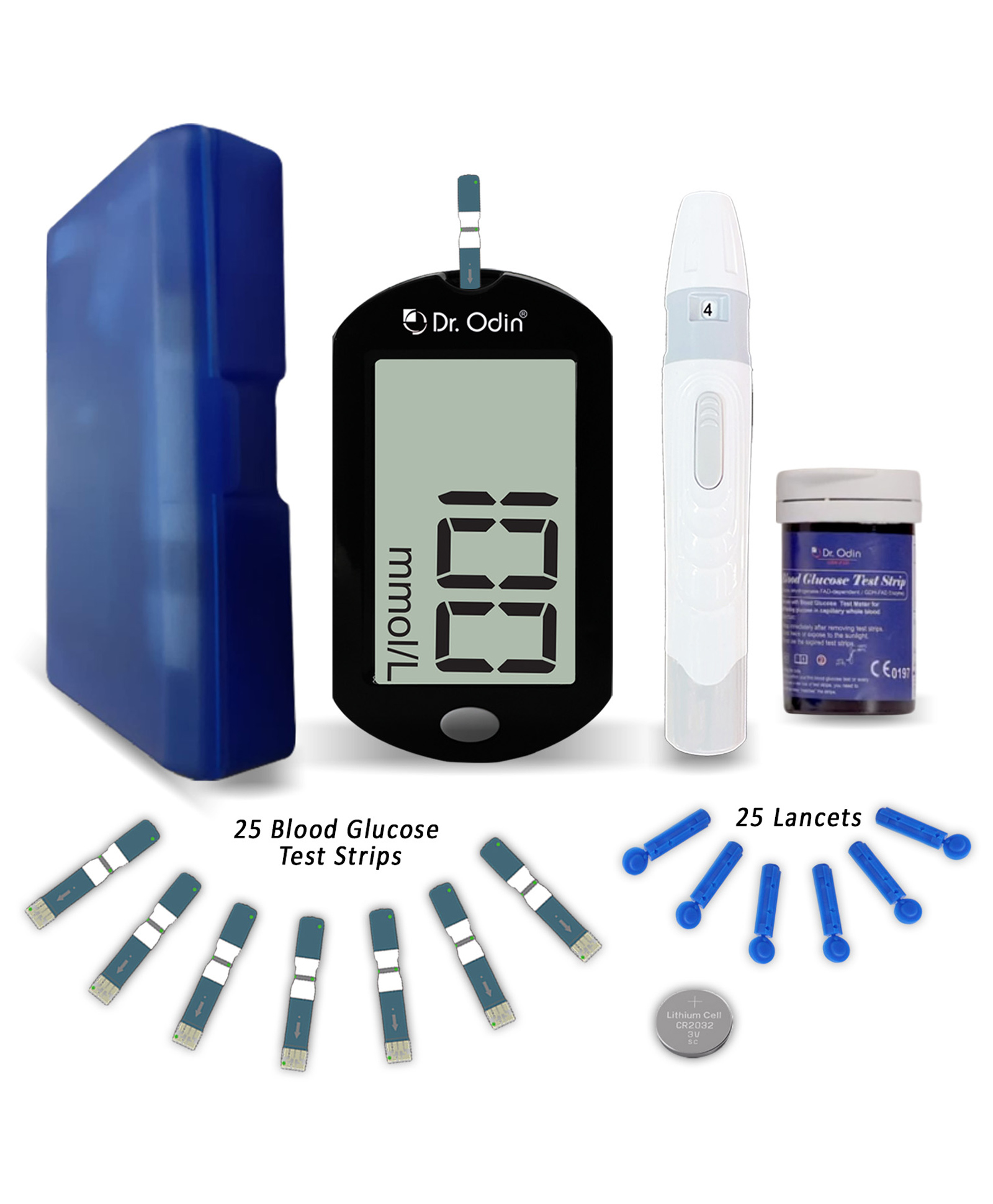 Dr. Odin Blood Glucose Monitoring System GDH-FAD Self And Professional Monitoring Meter Kit (Black)-picture-40