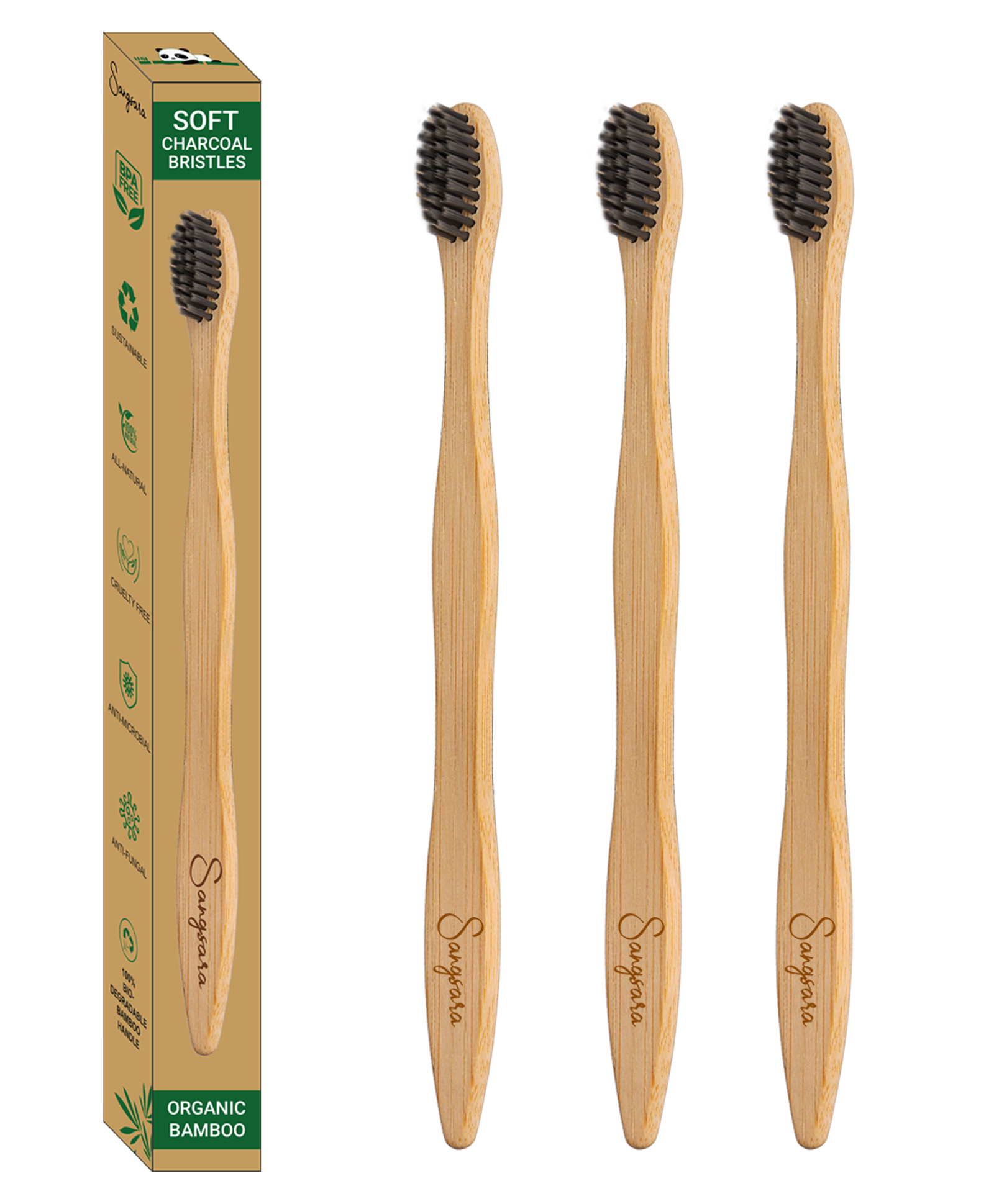 Dr. Odin Bamboo Toothbrush 100% Biodegradable Natural, Eco-Friendly, Compostable, Vegan & Reusable Bamboo Toothbrush Black -Pack of 3-picture-33