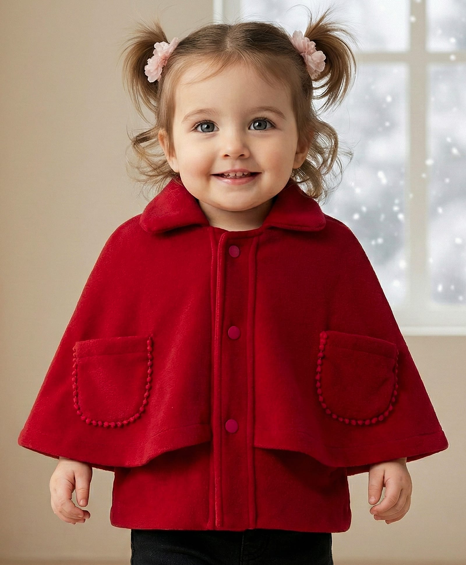 Babyoye Woven Full Sleeves Solid Dyed Winter Jacket - Wine