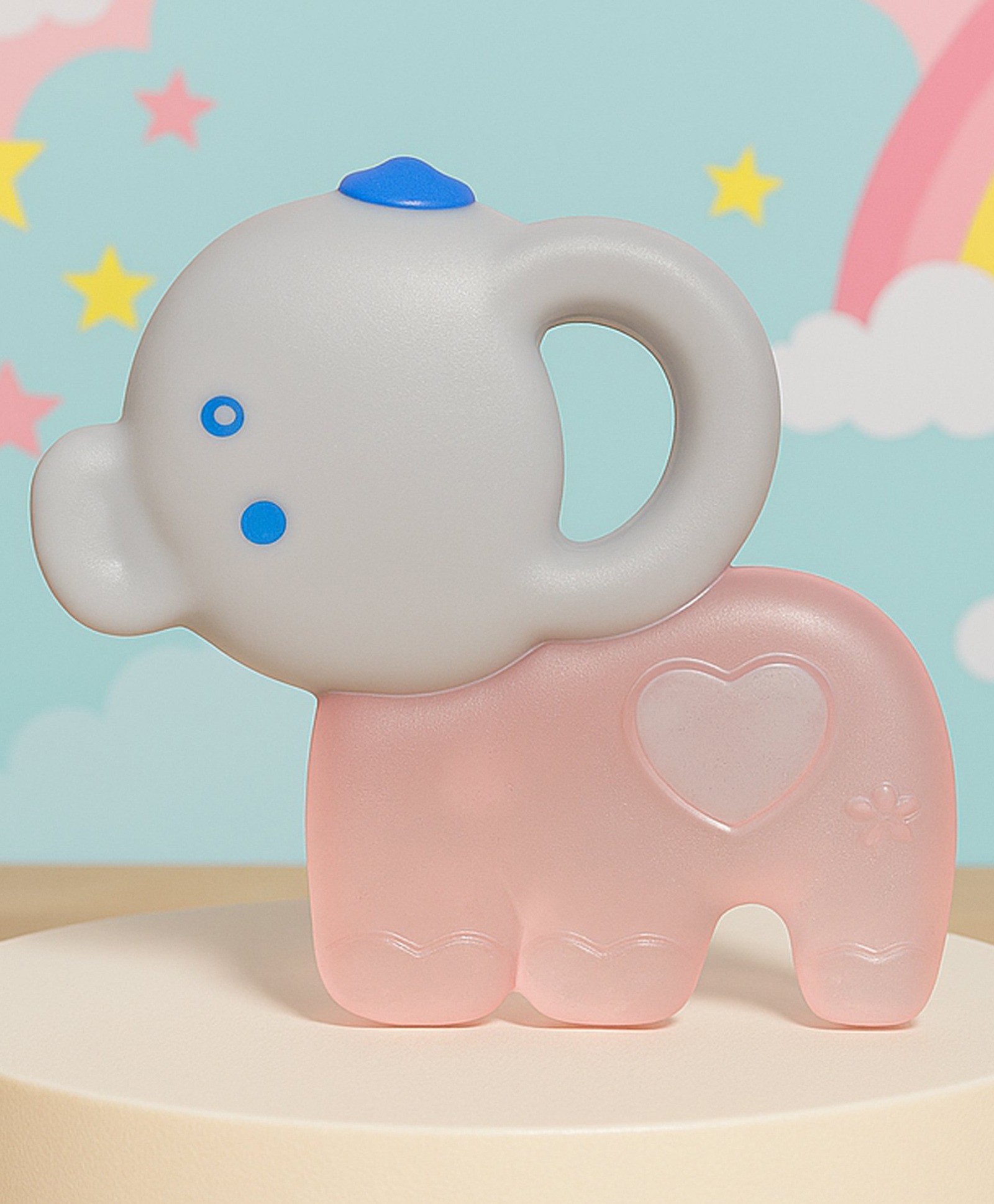 The Cheeky Kidzz Baby Water Filled Cooling Teething Cute Elephant Shape Print Oral Dental Care and Easy to Grip Teether BPA Free (WHITE)-image-22