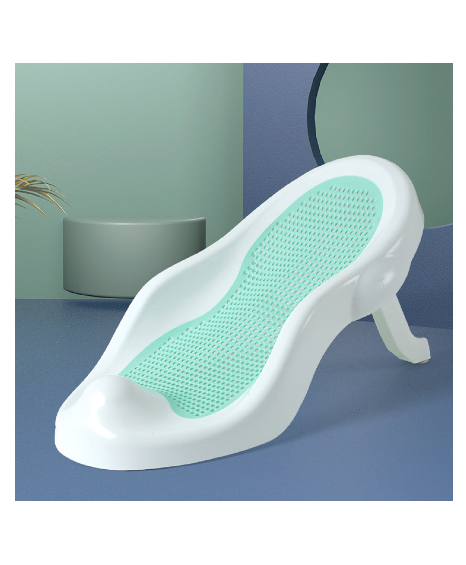 The Cheeky Kidzz Baby Smart Clean Bather Sling Silicone Anti Slip Safe & Comfortable Bath Tub Easily Foldable for Newborn/Infants 0-6 Months Only BPA Free (GREEN)-picture-12
