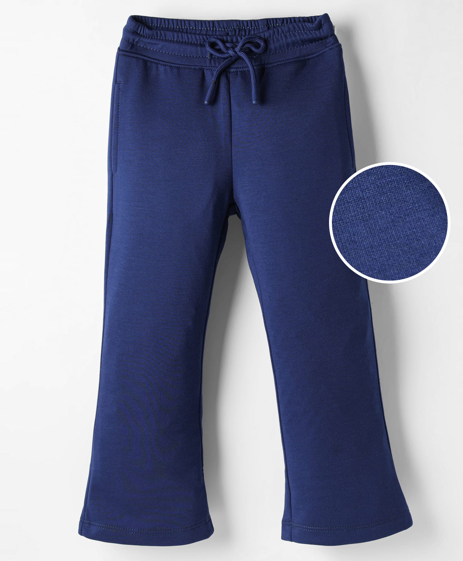 Kookie Kids knit Full Length Solid Lounge Pant - Navy Blue