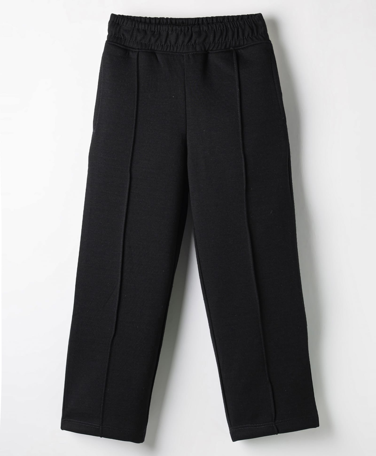 Kookie Kids Knit Full Length Wide Leg Solid Lounge Pant - Black