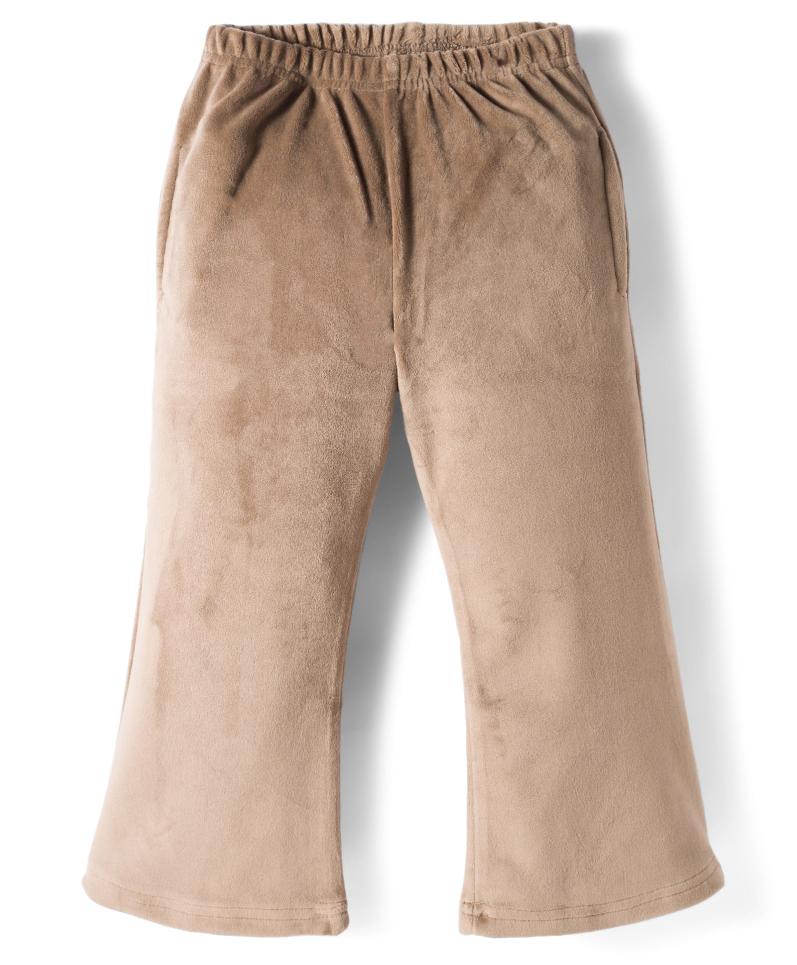 Babyhug Velour Knit Full Length Flared Solid Colour Fleece & Woollen Pant - Tan-image-29