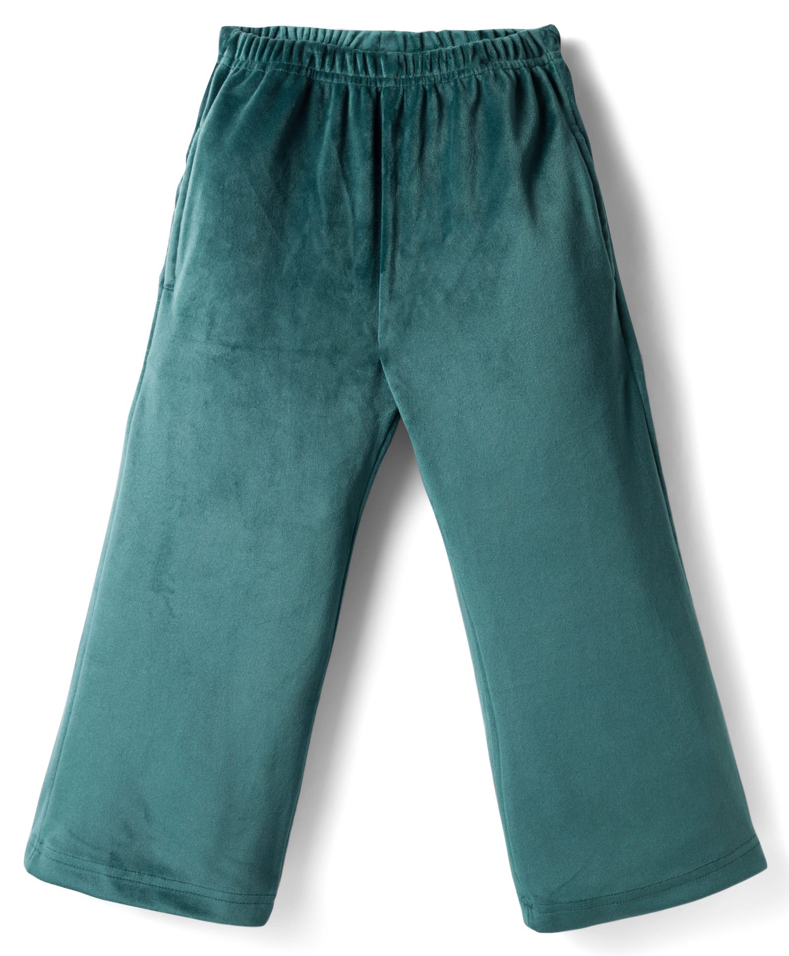 Babyhug Velour Knit Full Length Solid Colour Fleece & Woollen Pant - Teal Blue-image-47