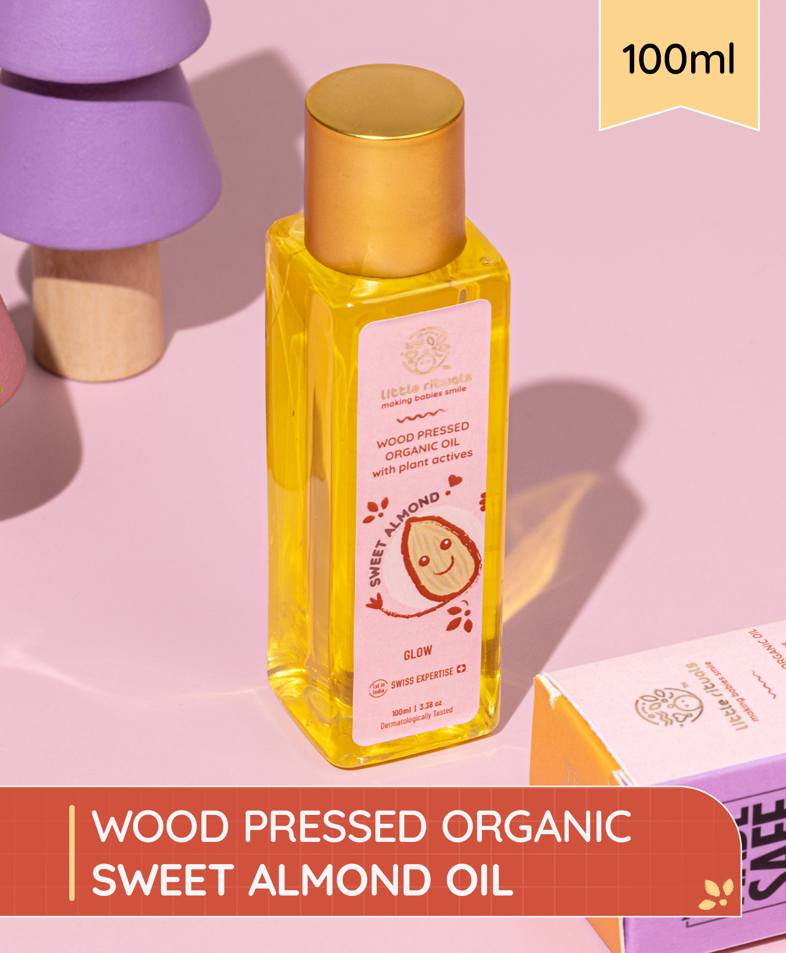 Little Rituals Ultra Premium Organic & Cold Pressed Massage Oil Sweet Almond - 100 ml