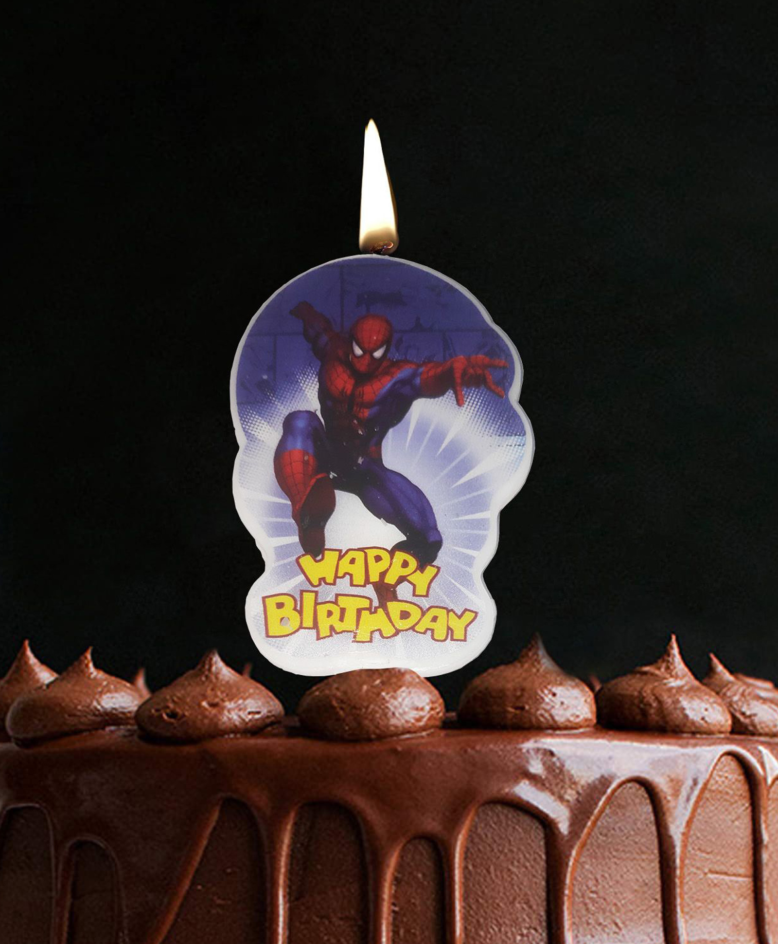 Funcart Spiderman Birthday 2D Cake Topper Candle - Multicolor-picture-7