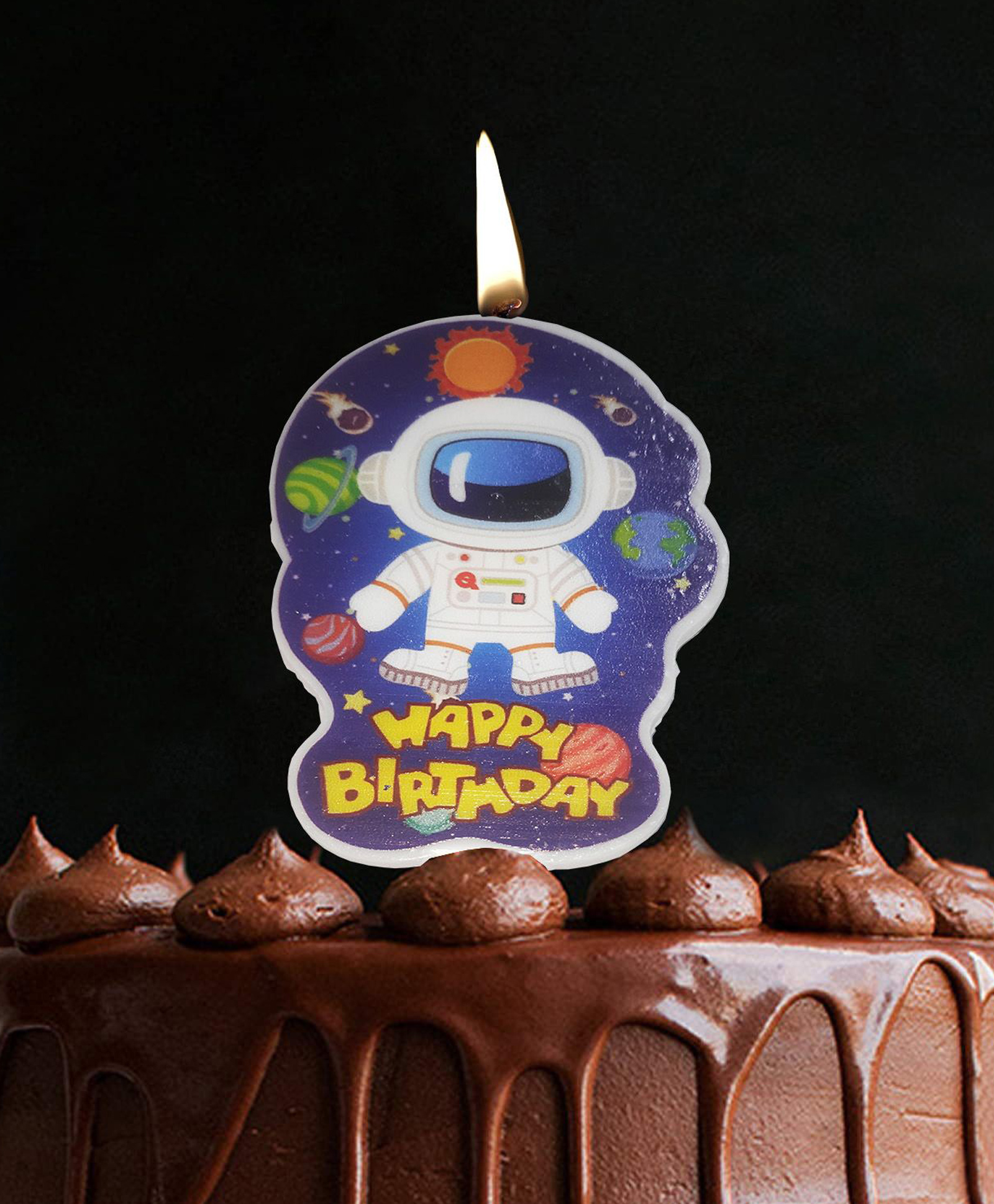 Funcart Space Birthday 2D Cake Topper Candle(1pc/Pack)-image-6
