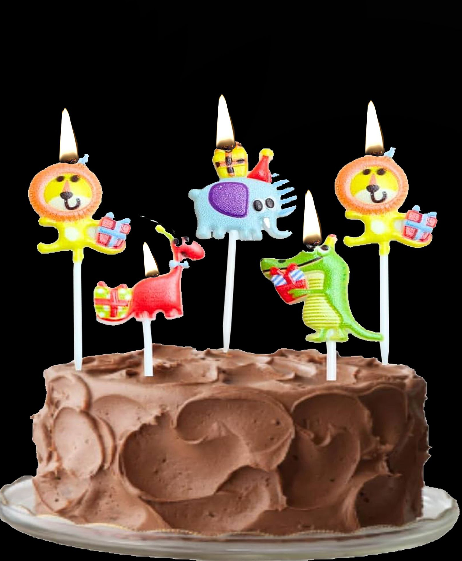 Funcart Jungle Animal Theme Cake Topper Candle - Pack of 5-image-14