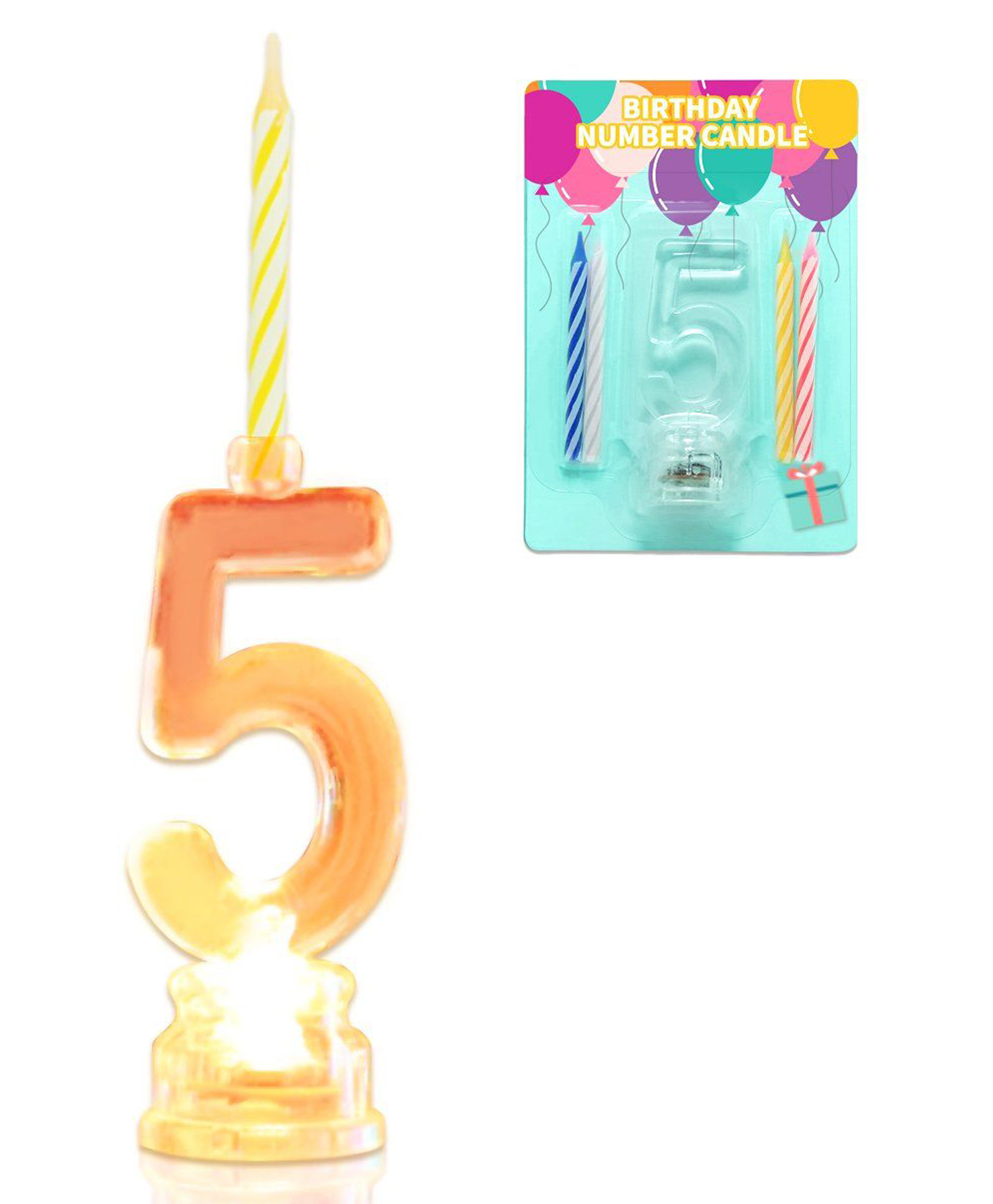 Funcart Number 5 led Candle - Multicolor