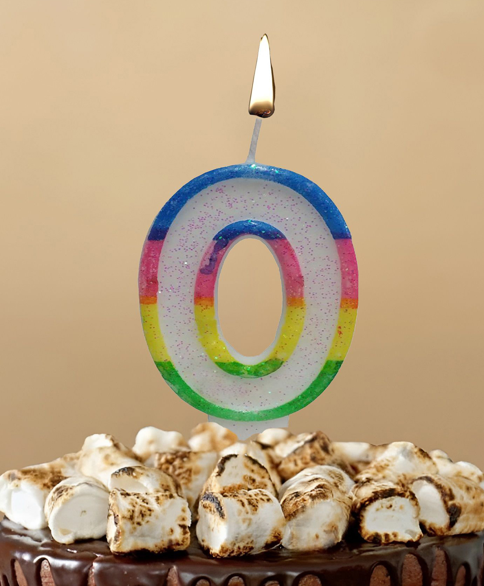Funcart Number 0 Colorful Cake Topper Candle - Multicolor-picture-35