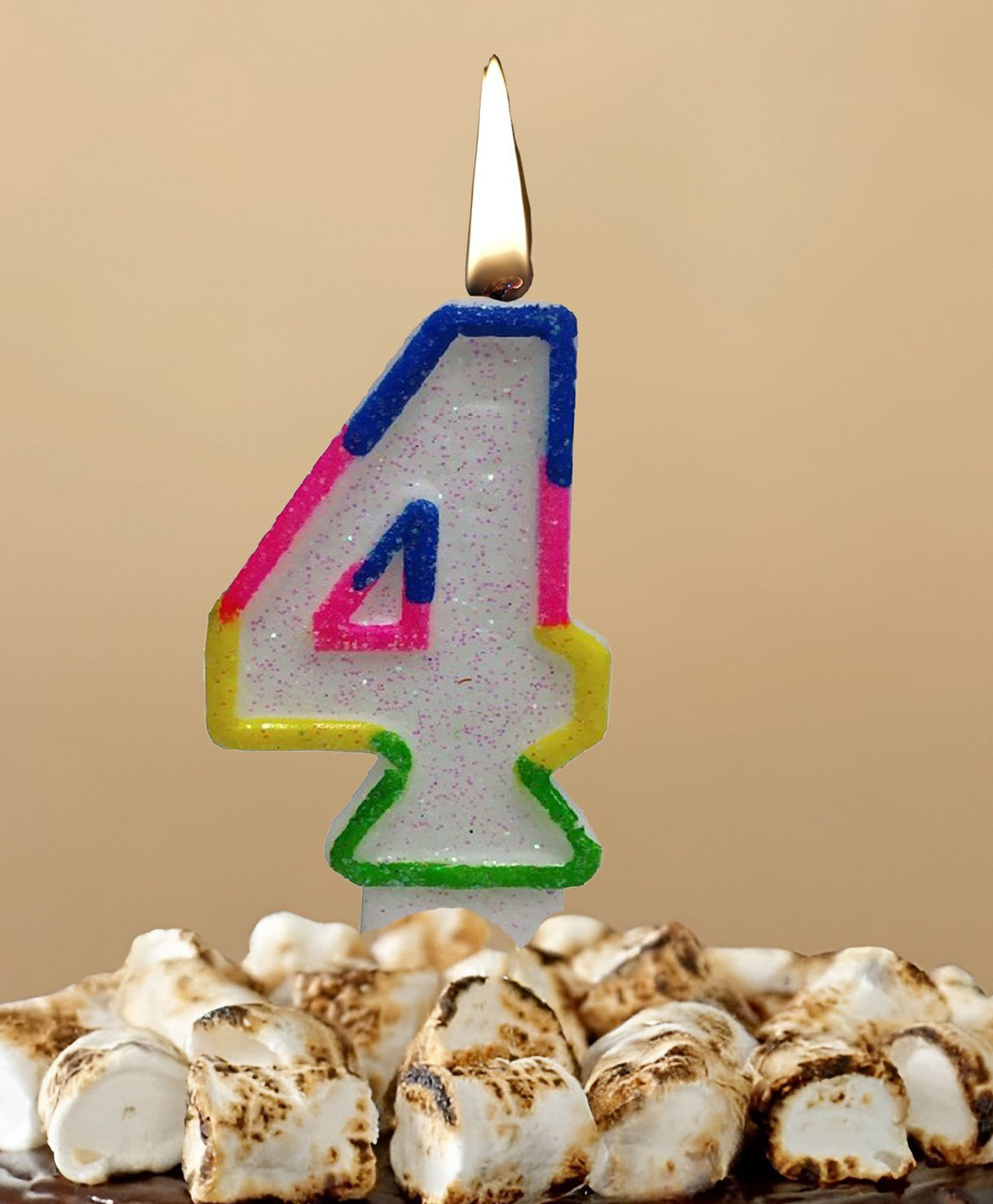 Funcart Number 4 Colorful Cake Topper Candle - Multicolor-image-33