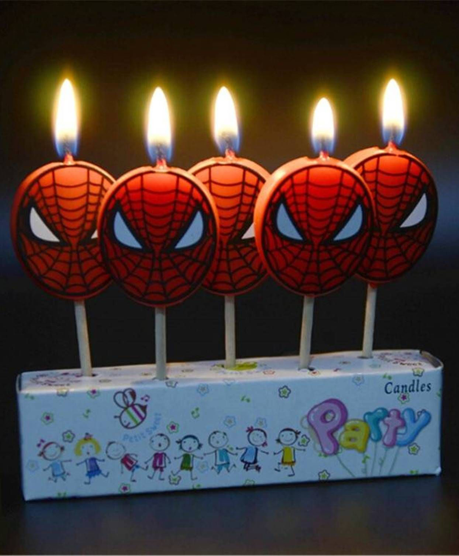 Funcart Spiderman Cake Topper Candle - Pack of 5