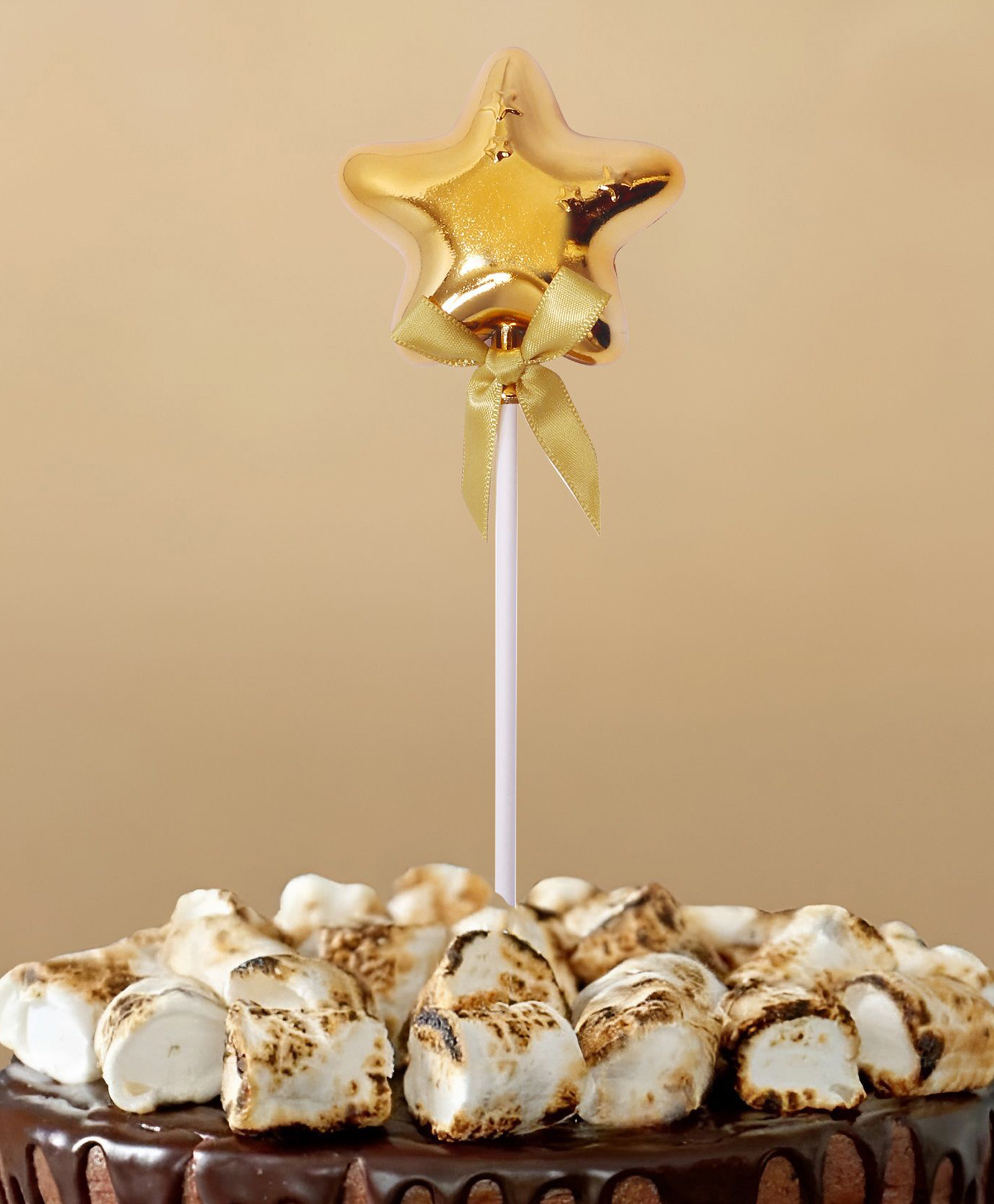 Funcart Metallic Star Shape Shape Cake Decoration - Golden-picture-12