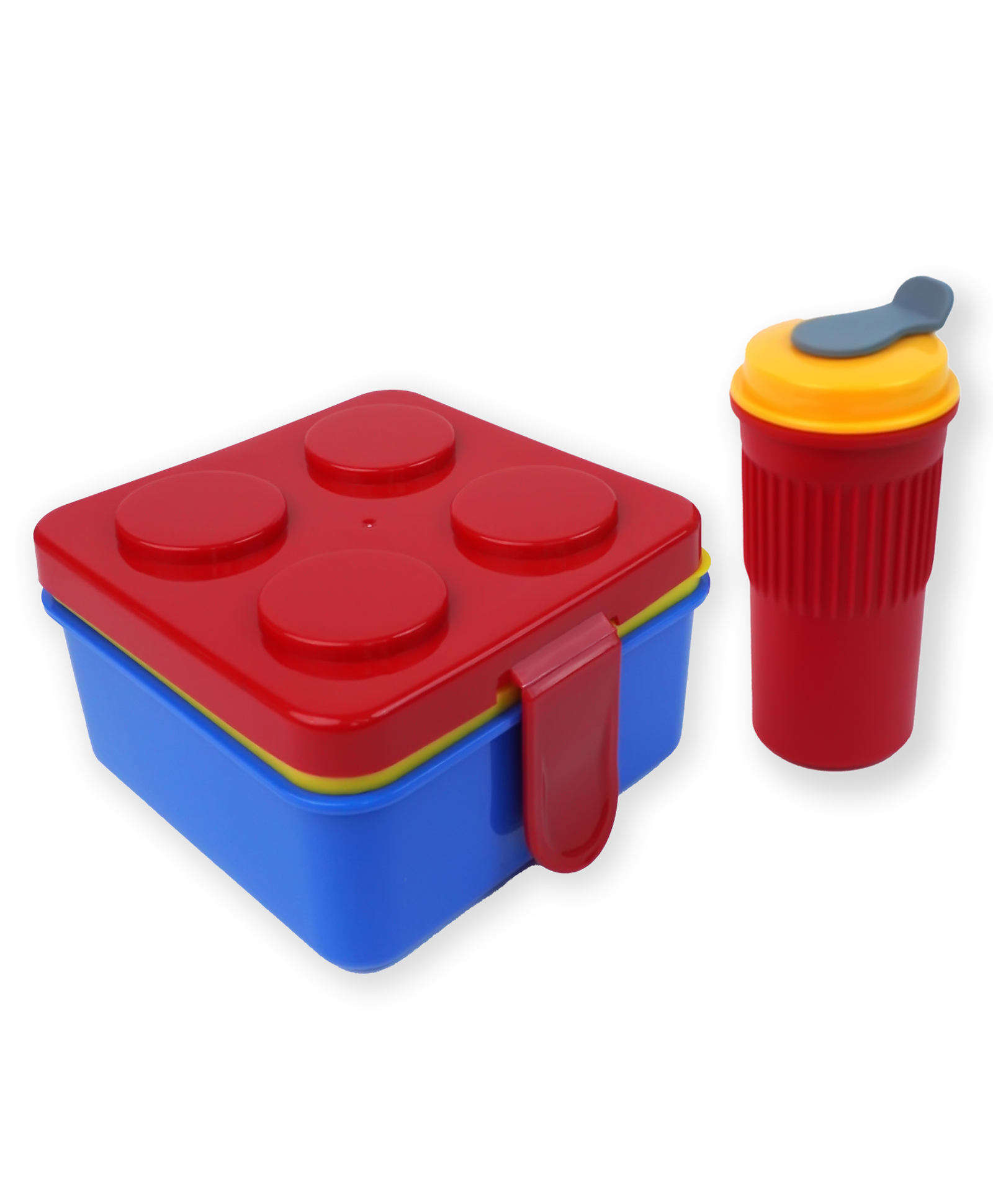 Little Surprise Box 2 Pcs Square Lego Theme Lunch Box with Cup Style Bottle - Red-image-40