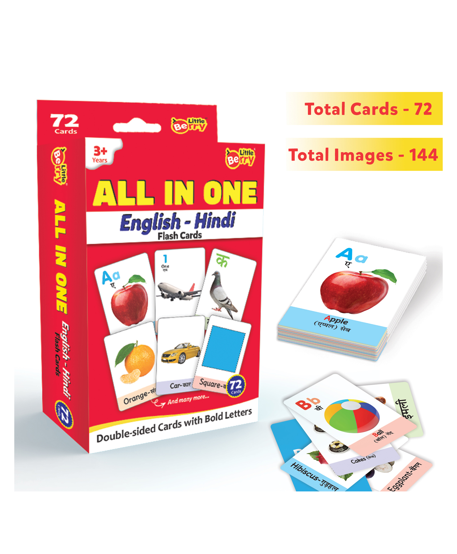 Little Berry All in One Flash Cards for Kids (English - Hindi): 72 Bilingual Flashcards-image-23