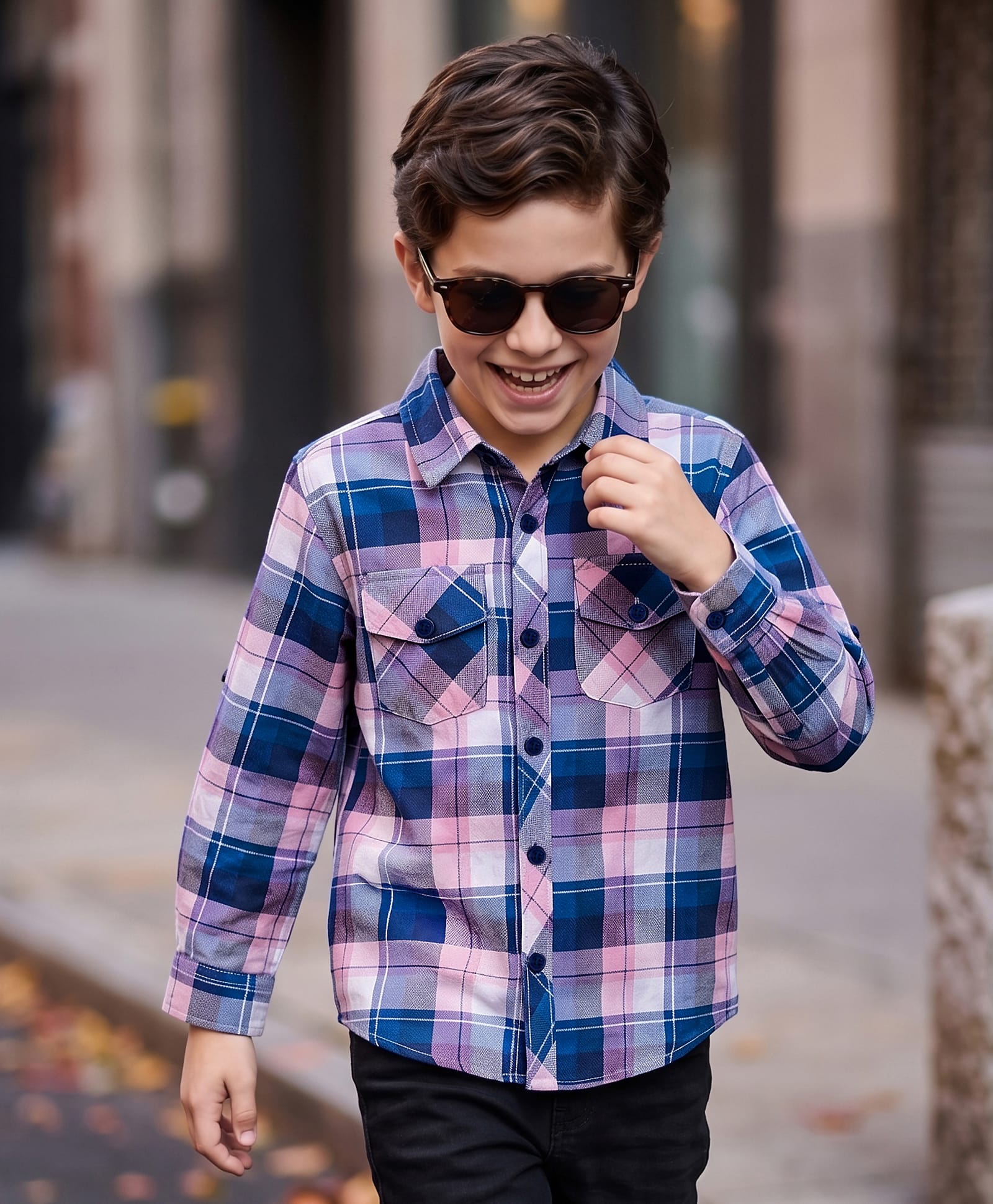 Kookie Kids India Cotton Woven Full Sleeves Shirt With Checks - Multicolour-picture-26