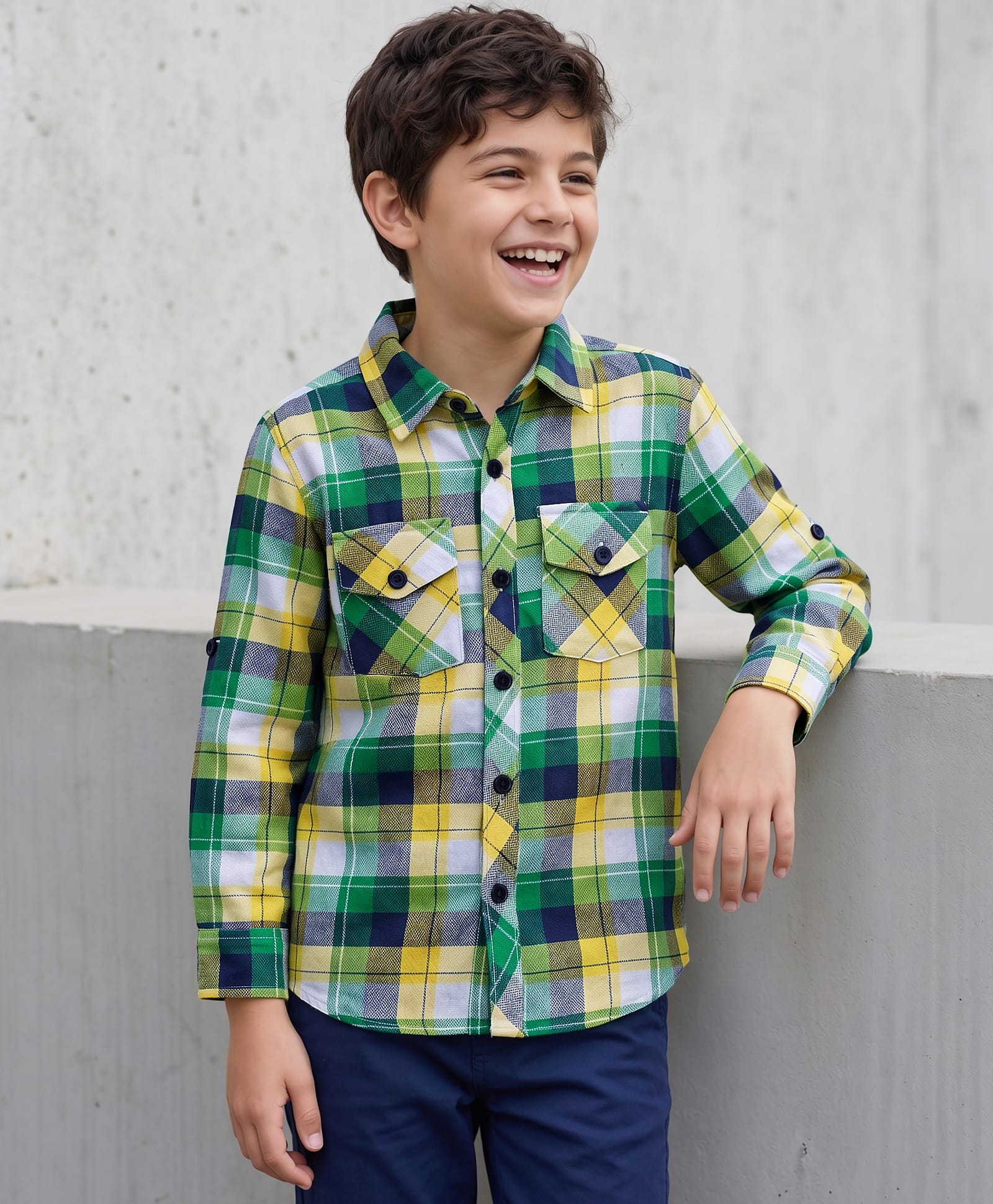 Kookie Kids India Cotton Woven Full Sleeves Shirt With Checks - Multicolour-picture-28