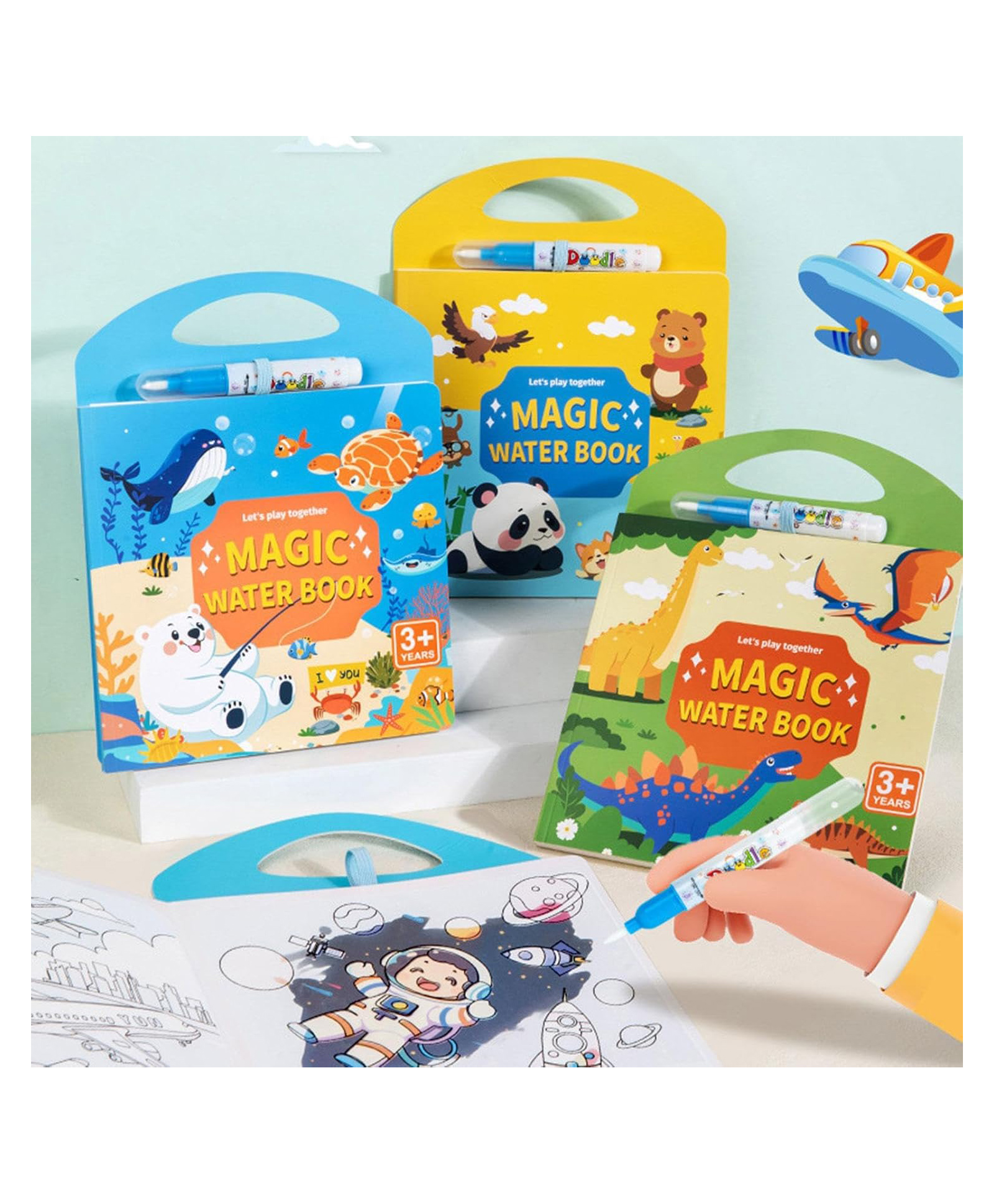 AKN TOYS Water Painting Book Art Toy for learning activities exercise, Animal development baby toys pack of 1 - ( color may vary )-picture-25