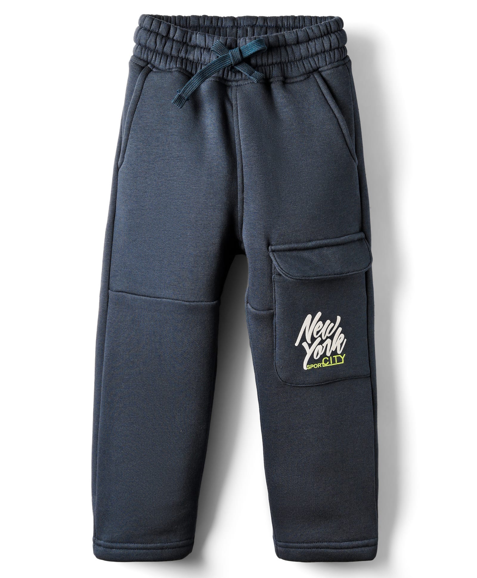 Doreme Fleece Knit Full Length Lounge Pant with Text Print - Navy Blue-picture-26