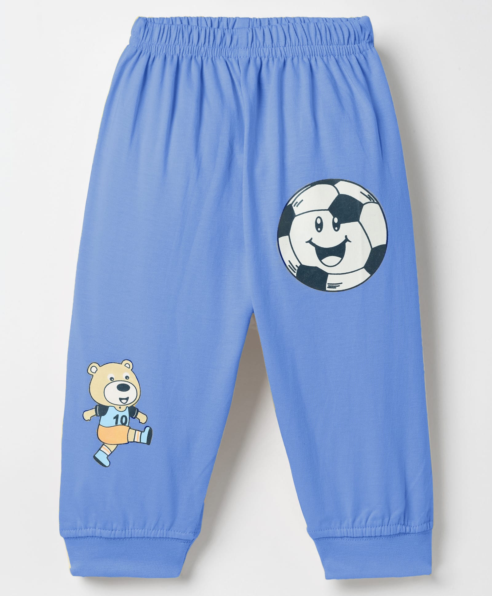 Tango Single Jersey Knit Full Length Lounge Pant With Football Print - Blue-picture-4