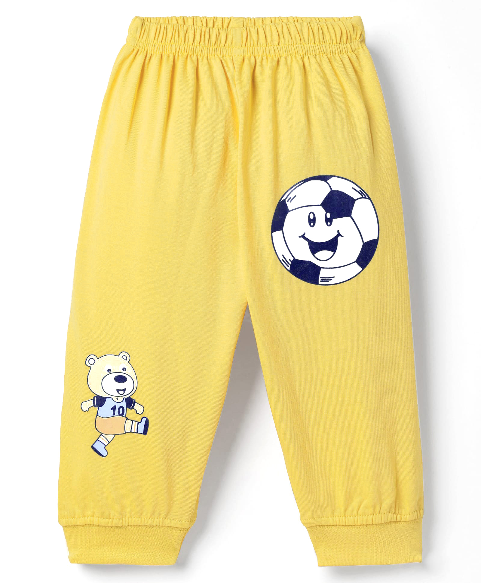 Tango Single Jersey Knit Full Length Lounge Pants with Bear Print - Yellow-image-41