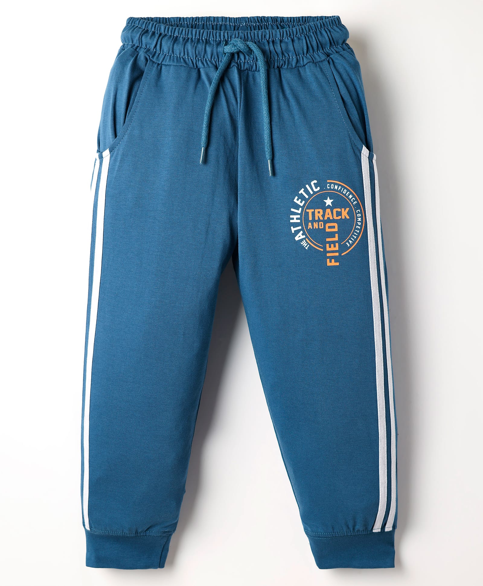 Taeko Single Jersey Knit Full Length Lounge Pant With Text Print - Blue-picture-22