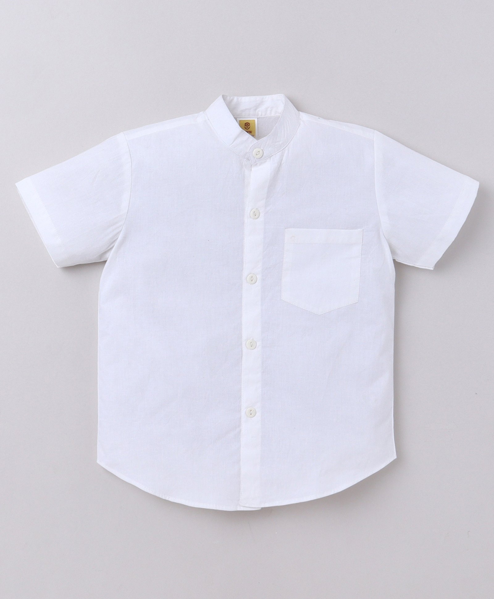 Aww Hunnie Cambric Woven Half Sleeves Solid Shirt - White-picture-31