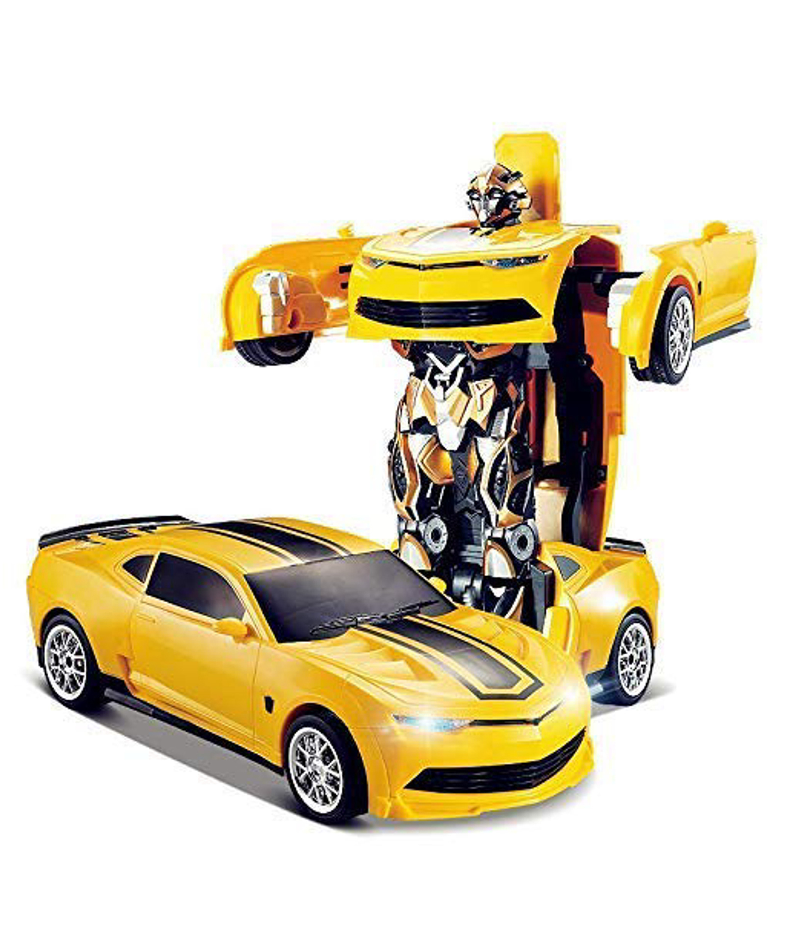 FUNVERSE Plastic Battery Operated Converting Car to Robot, Robot to Car Automatically,Robot Toy, with Light and Sound for Kids Indoor and Outdoor 3 Year ( Yellow )-picture-24