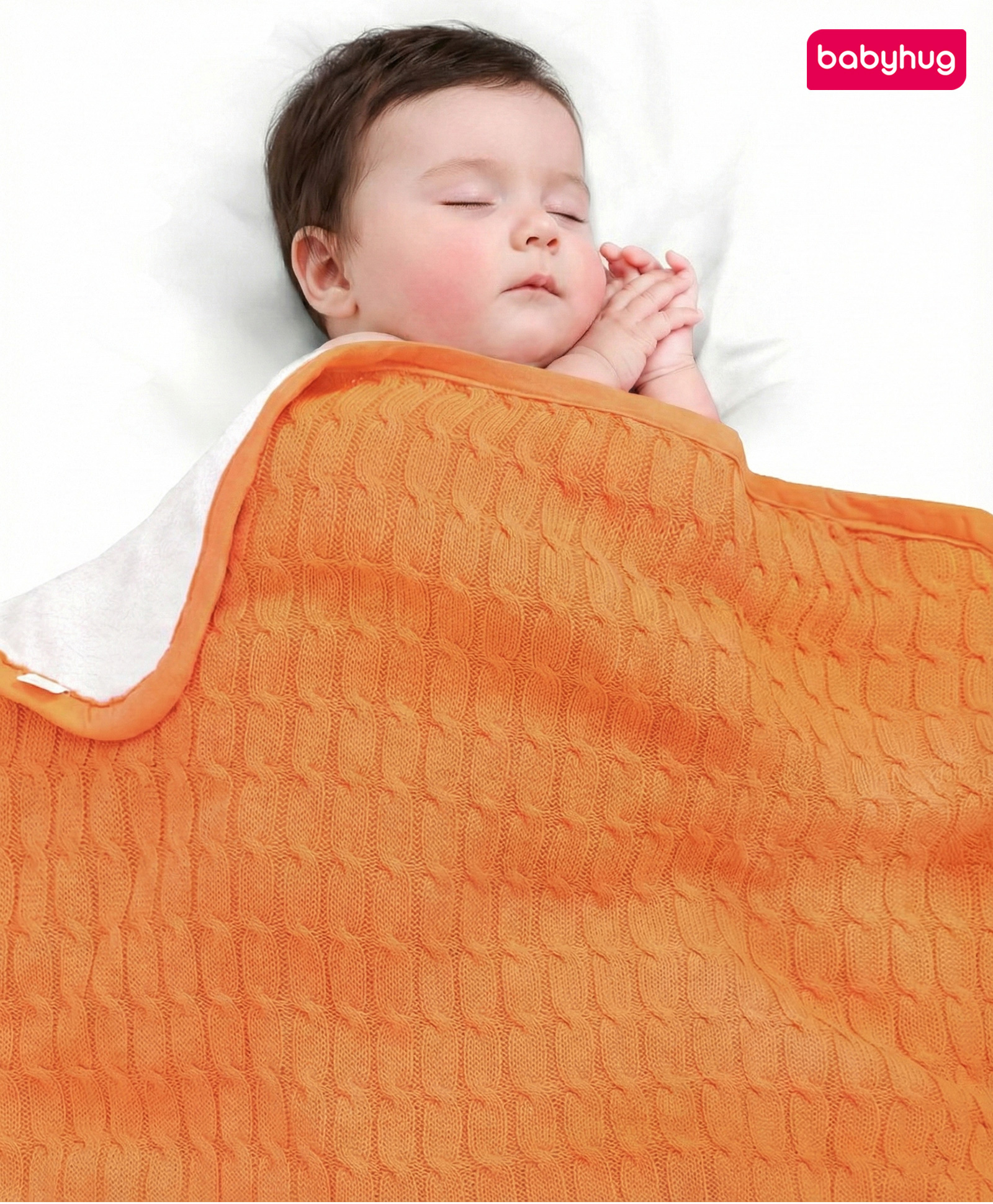 Babyhug Premium Cotton Knitted & Fur All Seasons Blanket - Peach| Newborn & Toddler Blanket| Baby Skin Friendly| Super Soft Material| Easy to Washable| Breathable Fabric| Warm & Cozy| Boys and Girls-image-43