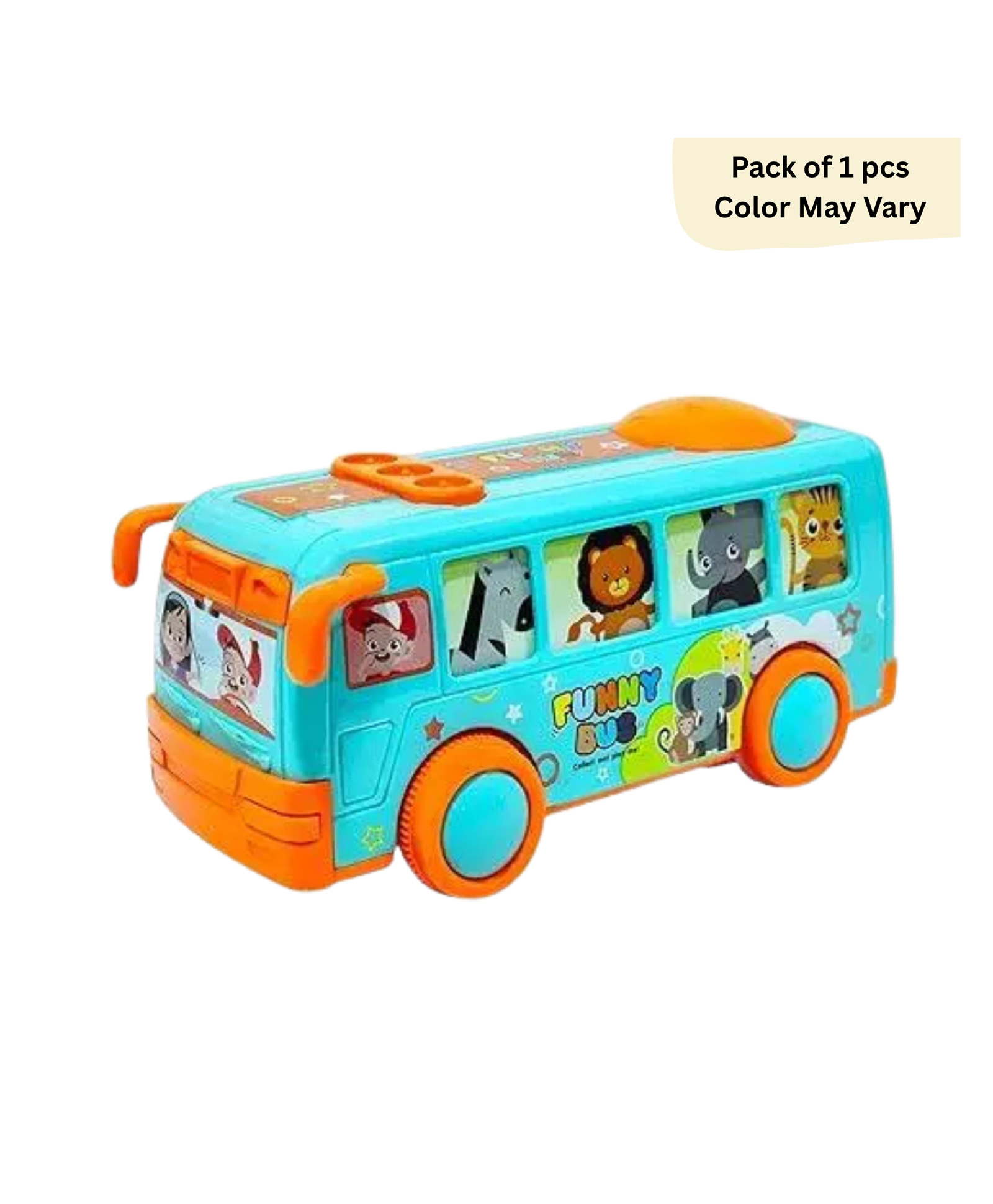 BitFeex Cartoon Bus Toy for Kids Colorful Friction Pull Back Mini Bus Vehicle, Durable Plastic Toy for Boys and Girls Color and Design May Vary-image-28