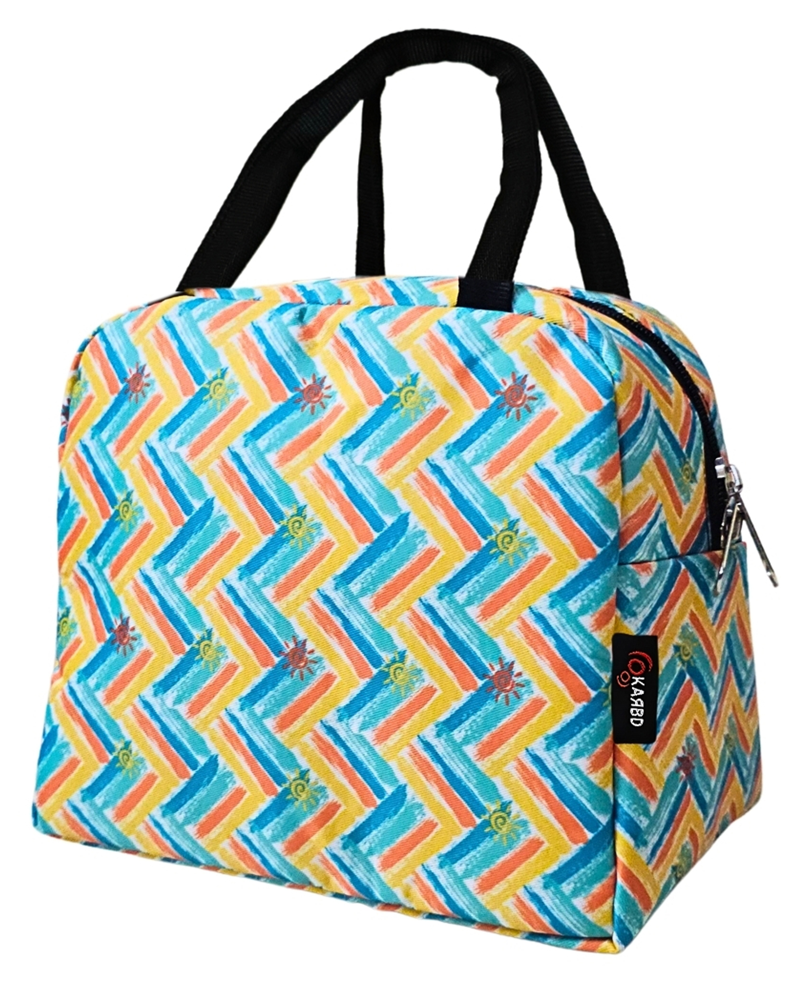 KARBD Insulated Lunch Box Bag with Aluminium Foil Insulation - Multicolour, Sunny Vibes Design-picture-23
