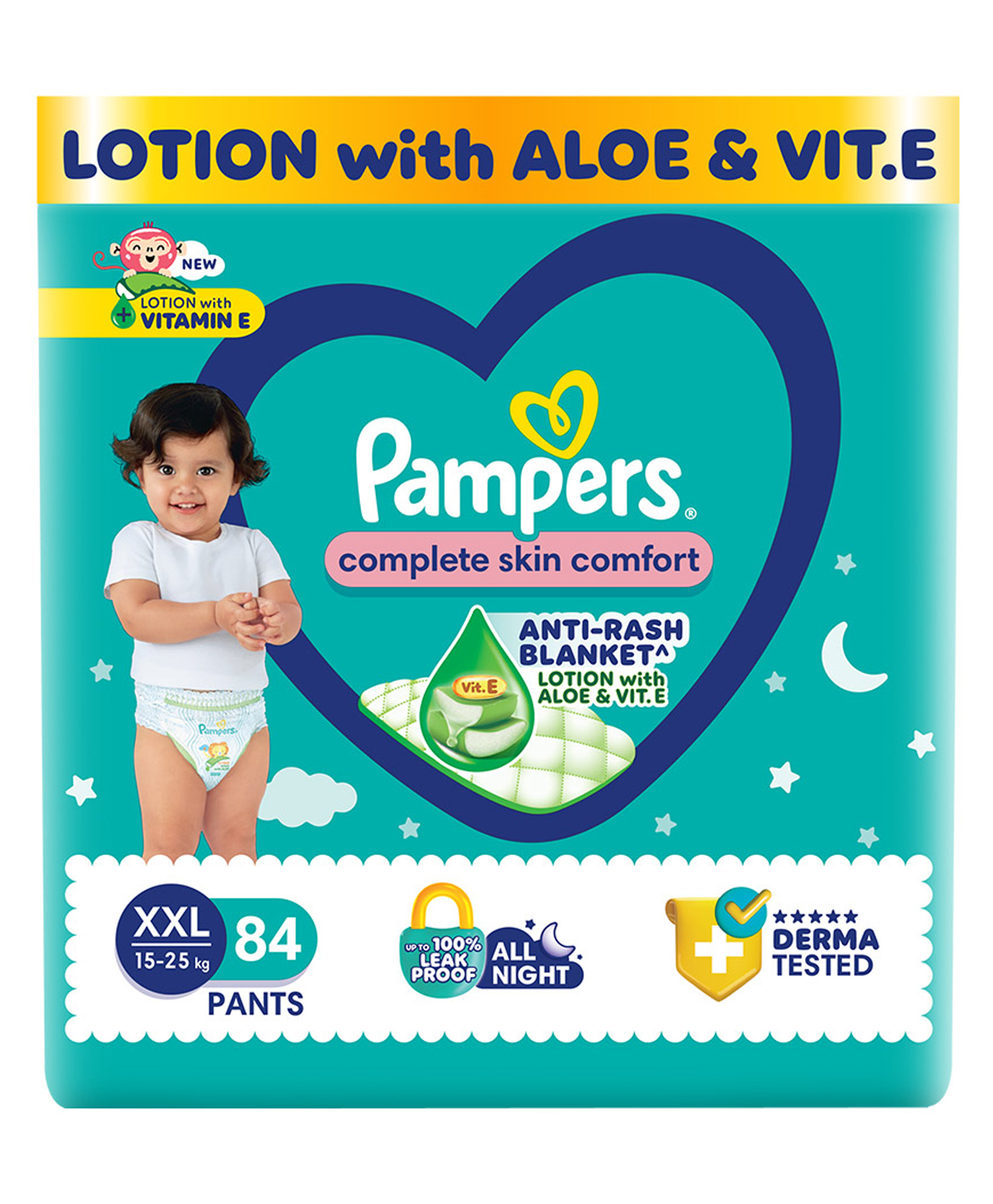 Pampers All Round Protection Pant Style Baby Diapers Anti Rash Blanket Lotion with Aloe Vera Diapers XXL - 84 Count-picture-20