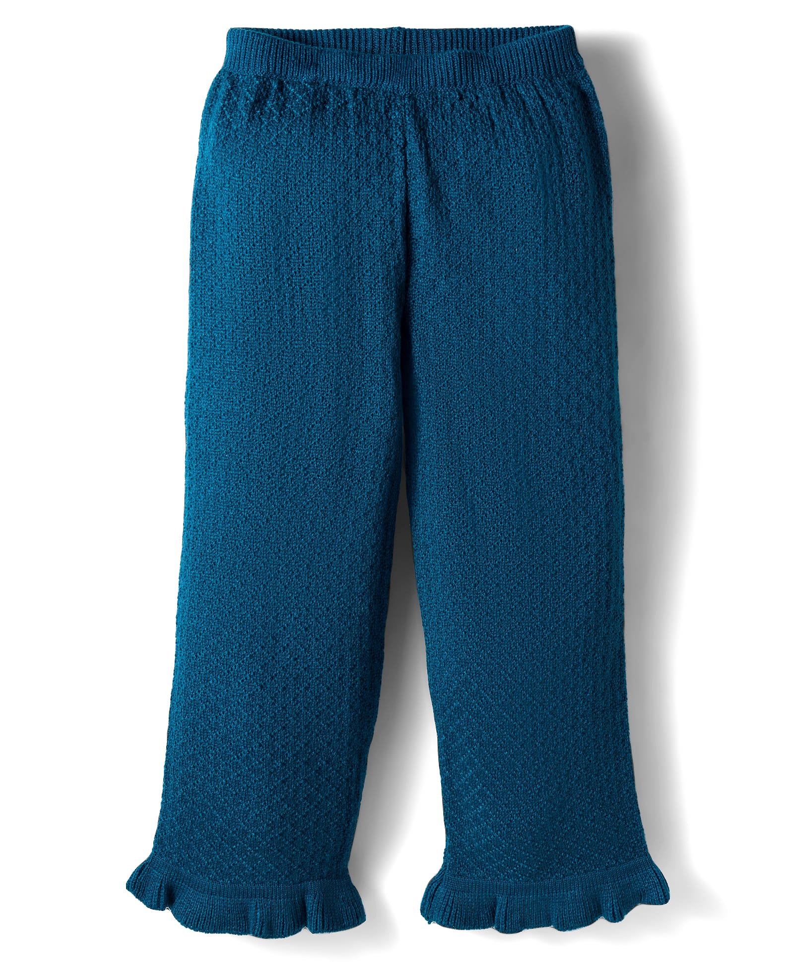 Babyhug Knit Full Length Solid Color Woollen Pant - Teal Blue-picture-12
