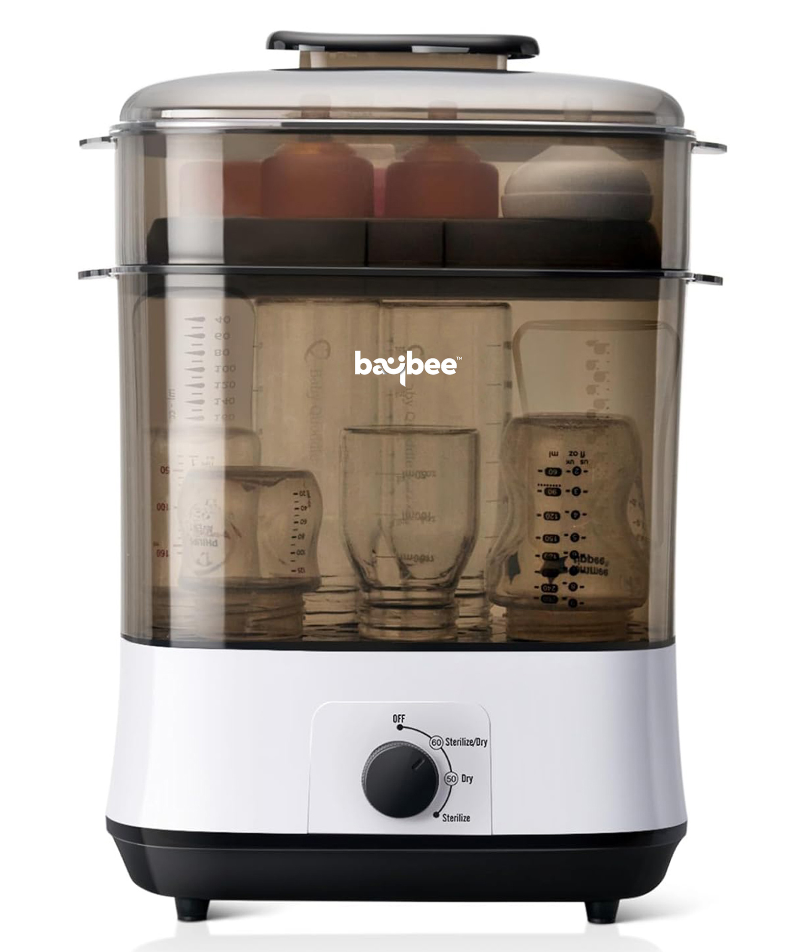 Baybee Puresteam Baby Bottle Sterilizer and Dryer | Electric Steam Sterilizer with 72-Hour Storage & 8 Bottles Large Capacity | Baby Fast 360° Sterilization with One Knob Control & BPA Free