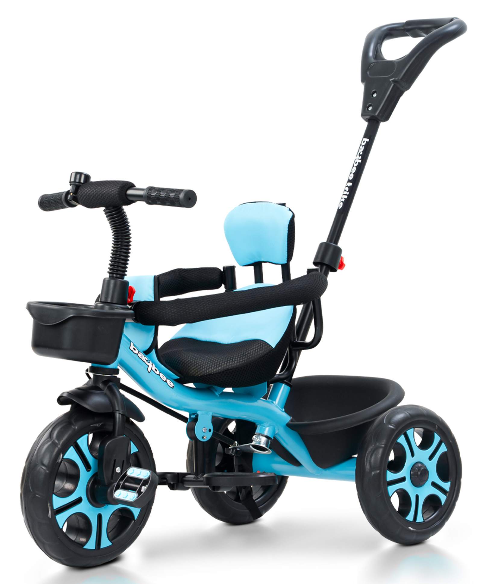 Baybee Tovino 2 in 1 Convertable Baby Tricycle for Kids | Smart Balanced Baby Trikes with Parental Handle, Cushion Seat, Guardrail & Dual Storage (Blue)-picture-12