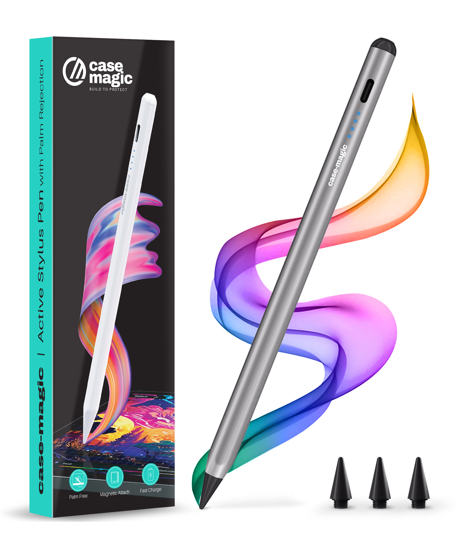 case magic Case-Magic iPad Pencil Active Stylus Pen with Palm Rejection, Tilt Sensor, High Precision Tip-picture-12