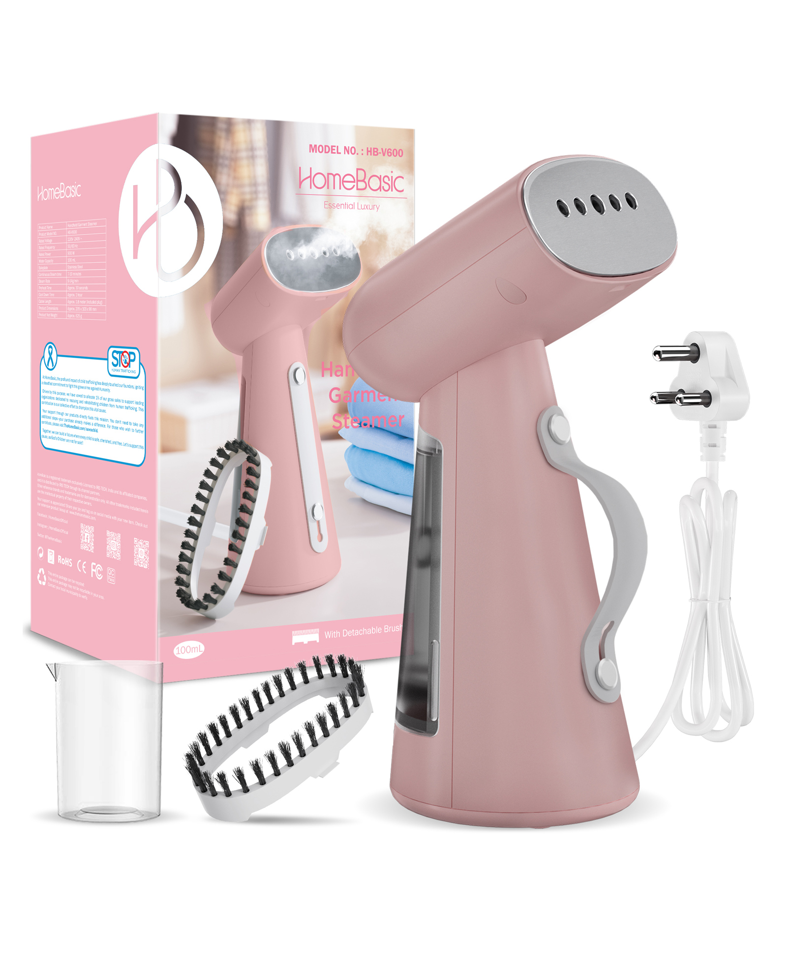 HOMEBASIC 900W Garment Steamer with stainless steel soleplate, 100ml tank, heats in 30s, delivers 14g/min steam-picture-13