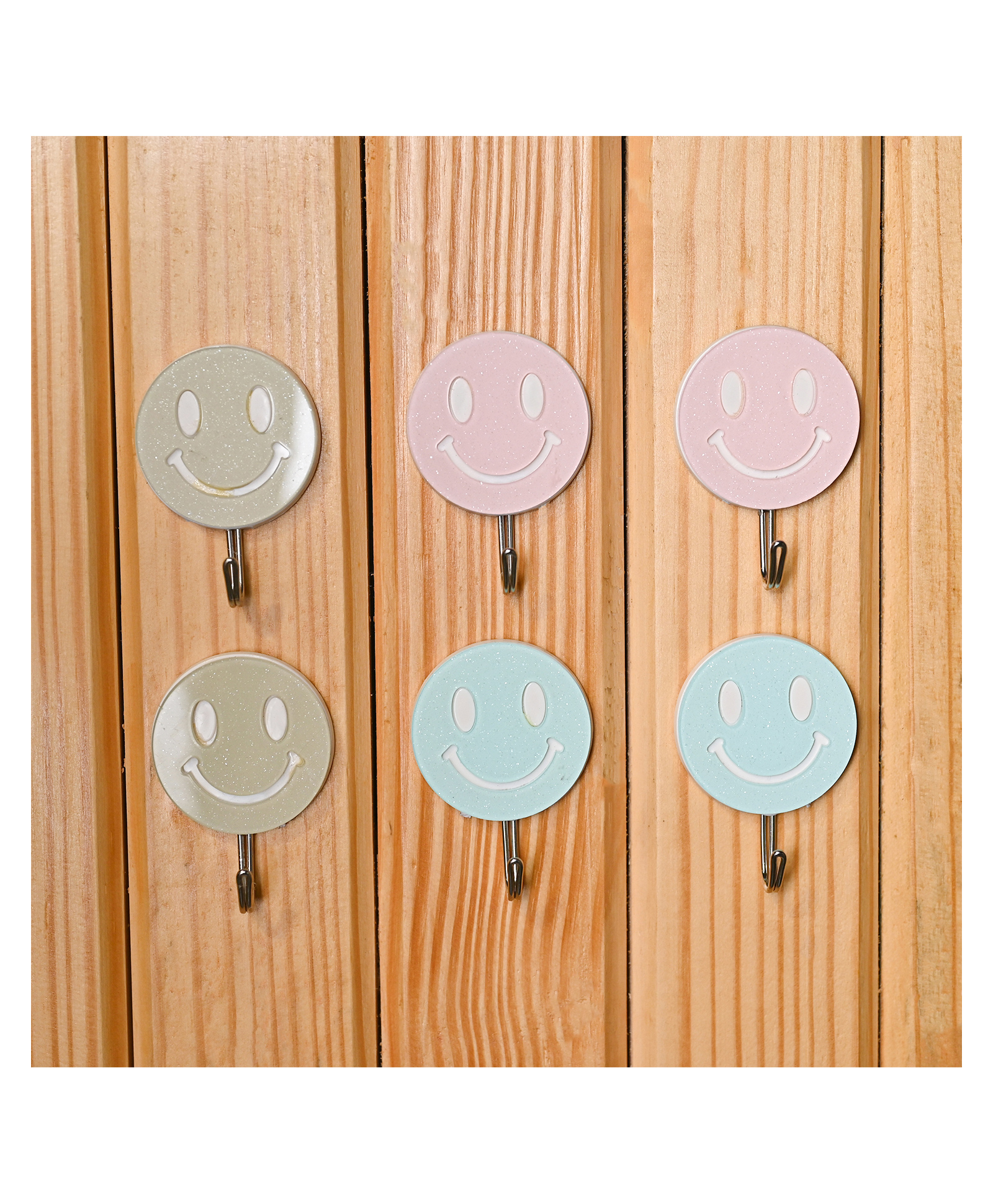 voncasa Von Casa Sticky Hook Set (2 pcs x 3 Sets) ,Round Shape ,Multicolour ,Glossy Finish-picture-28