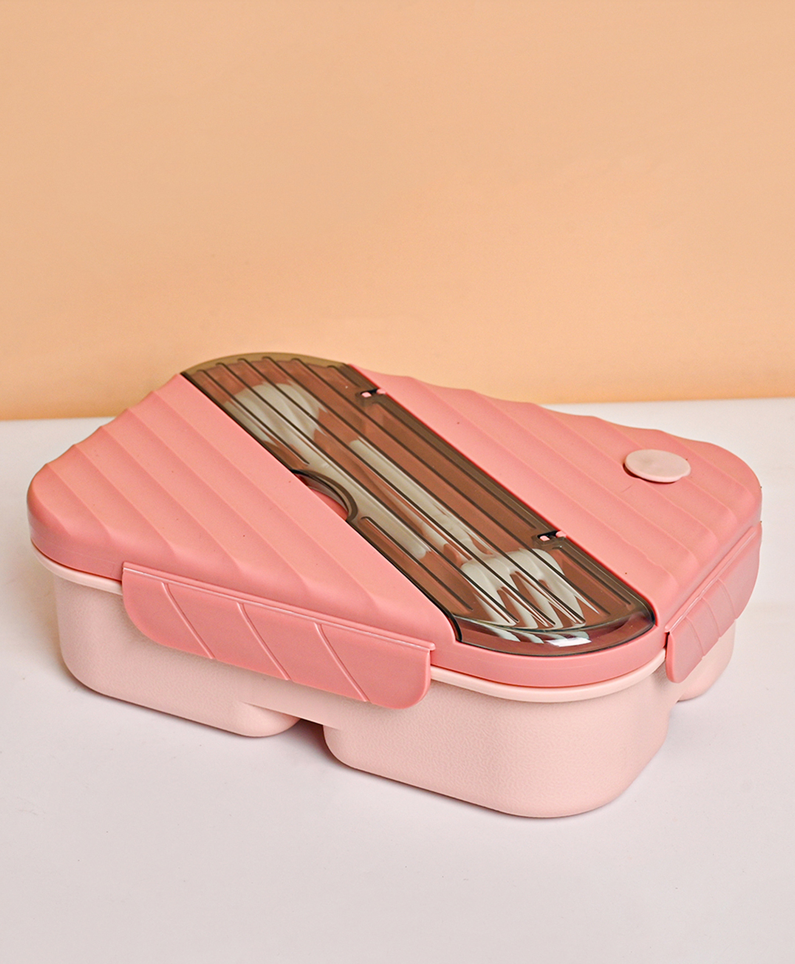 voncasa Von Casa Lunch Box with Spoon & Fork (1250 ml) ,Pink ,Rectangular ,Vector Line Design-picture-22