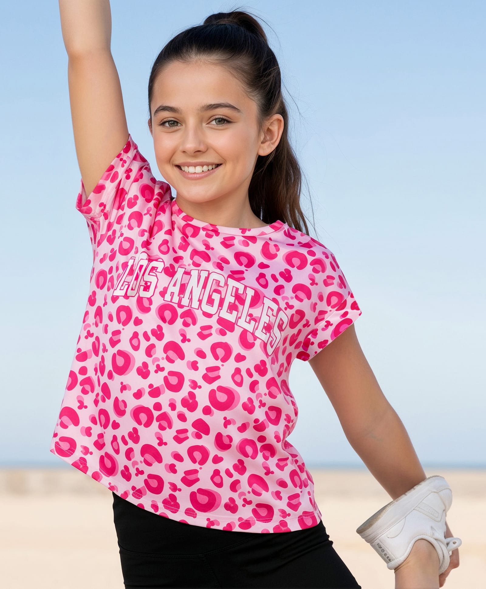 Pine Active knit Half Sleeves Top with Text Print - Pink-picture-15