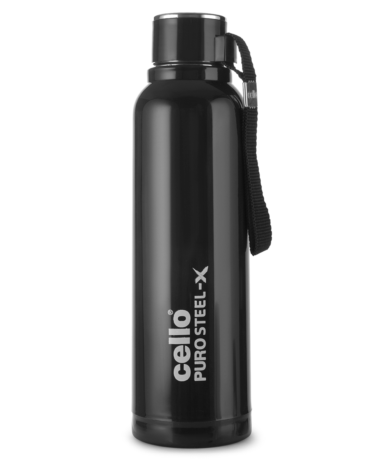 Cello Puro Steel-X Benz with Inner Steel and Outer Plastic Water Bottle Black - 650 ml-image-36