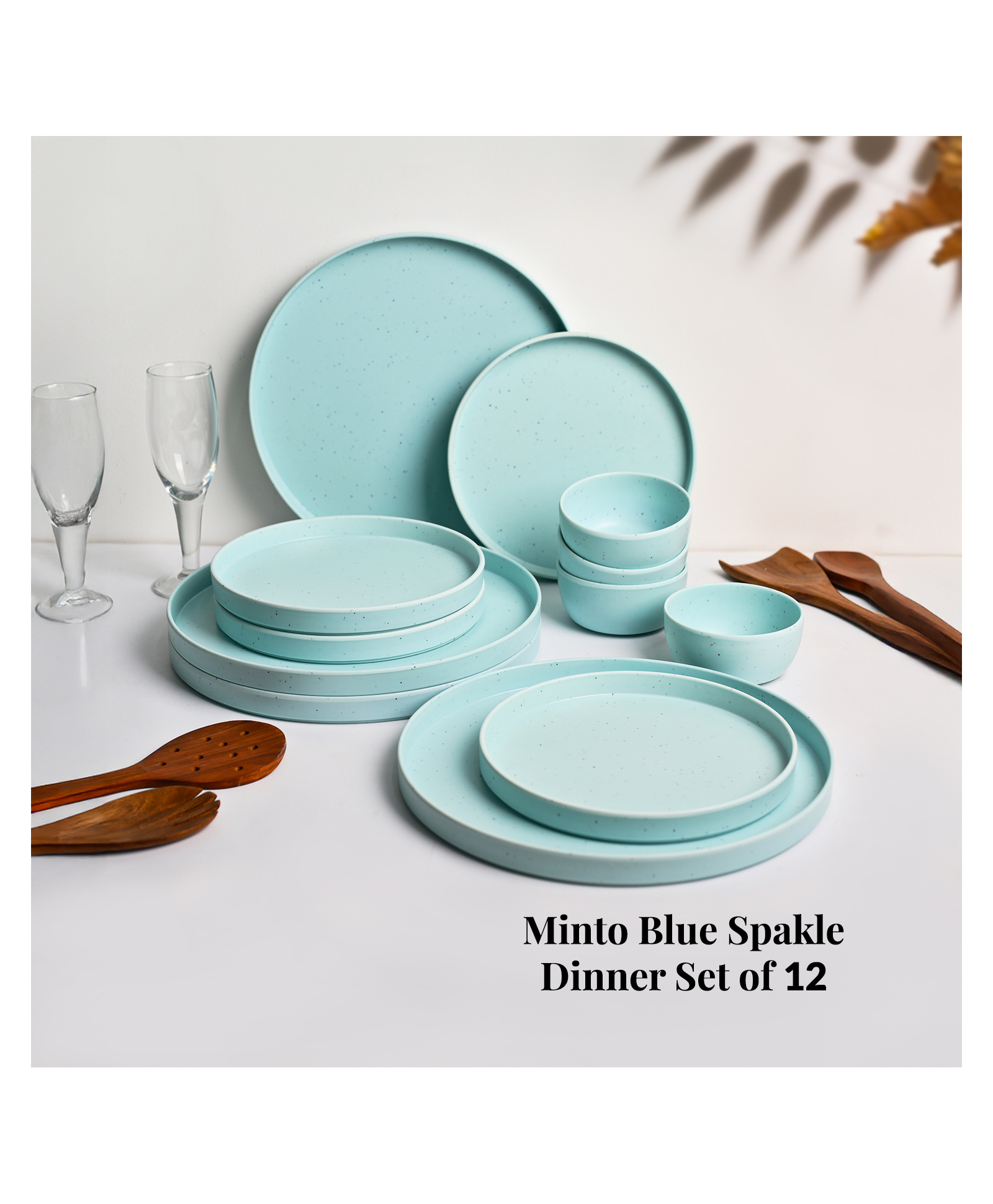 voncasa Von casa Round Minto Blue Sparkle Dinner Set (Pack of 12)-picture-9