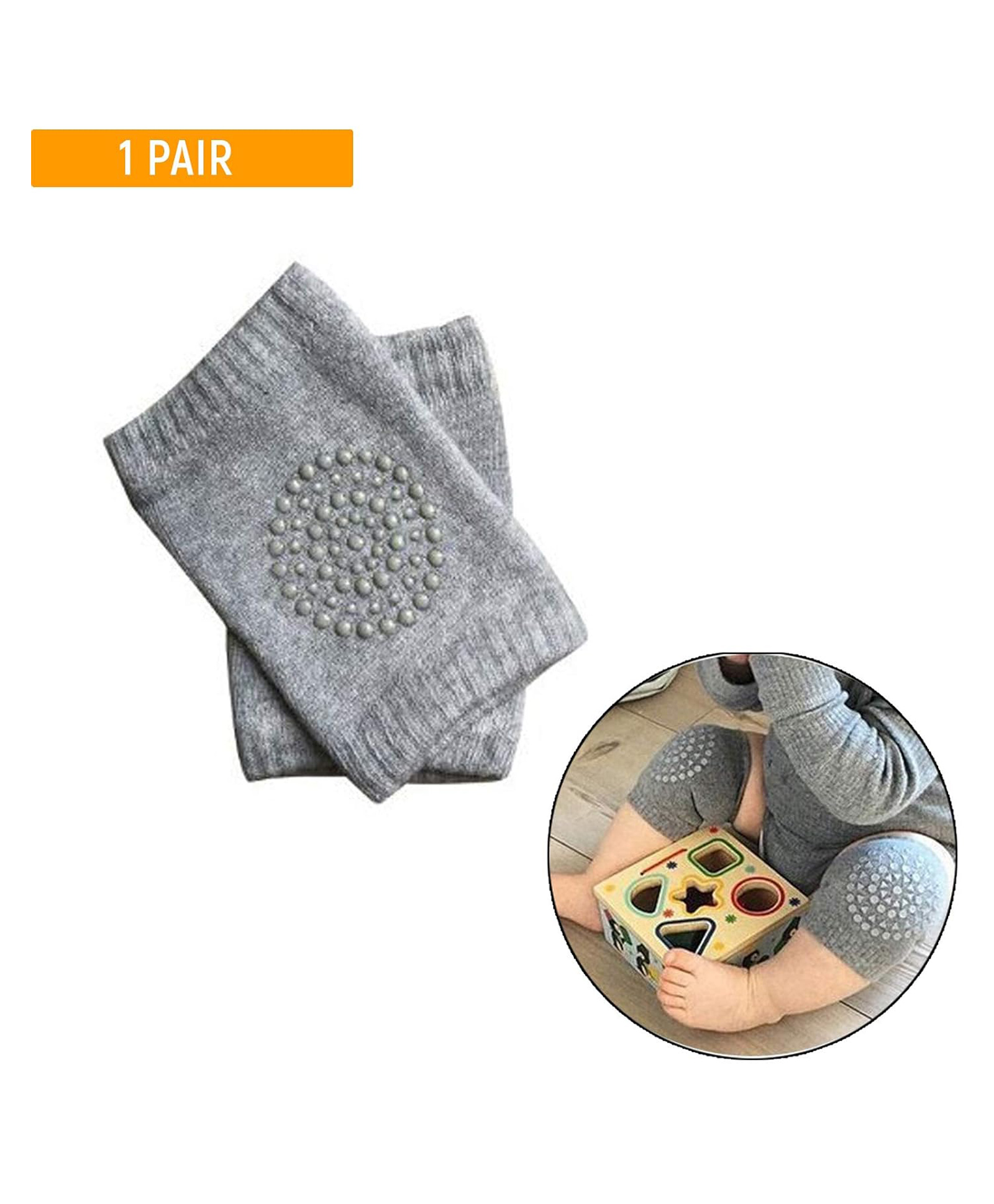 Safe-O-Kid Baby Elbow & Knee Protection Pads Soft, Breathable & Stretchable for Baby Grey-picture-36