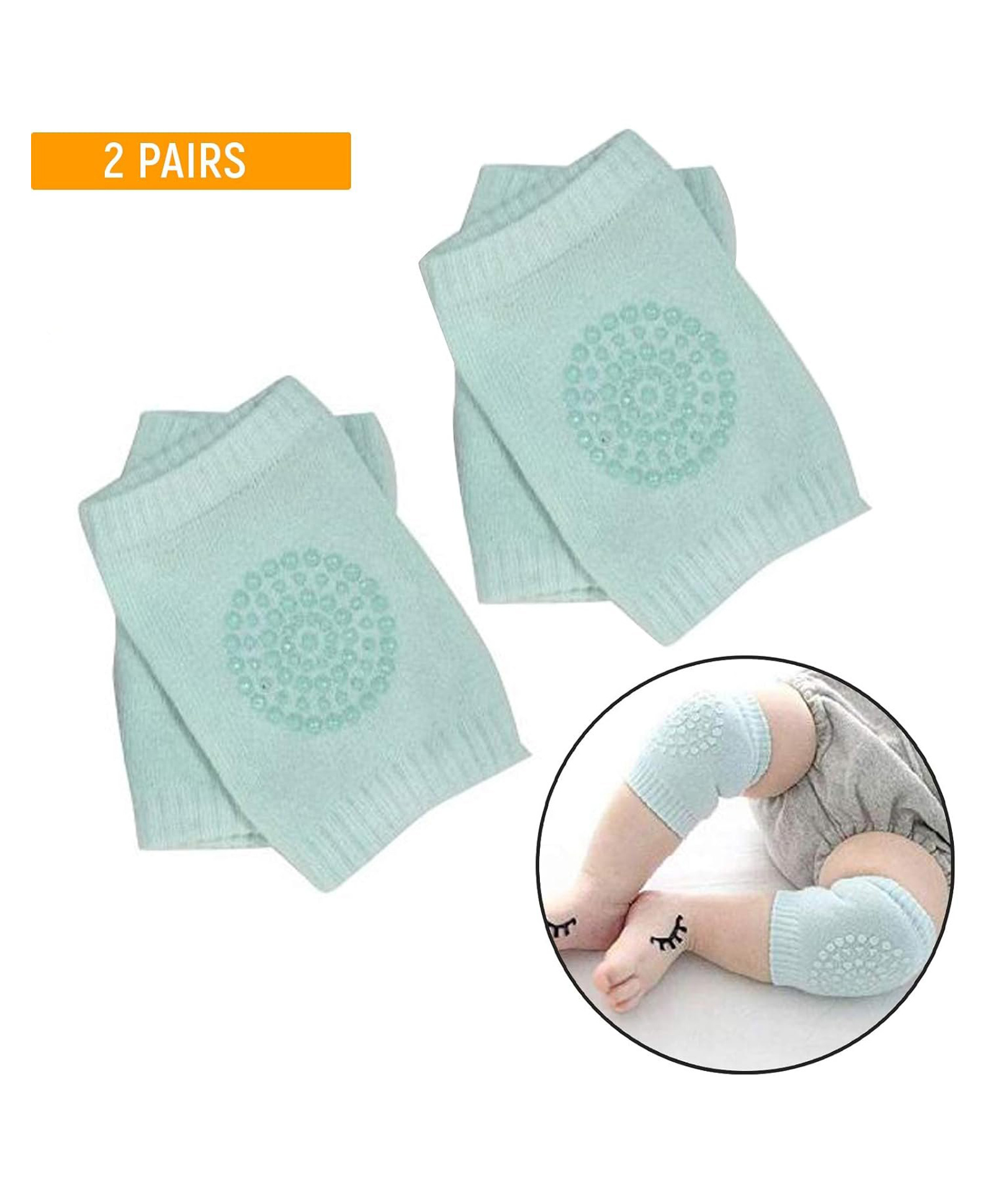 Safe-O-Kid Kids' Protective Gear Set Soft, Cushioned Knee & Elbow Pads for Baby (Blue, 2-Pack)-picture-22