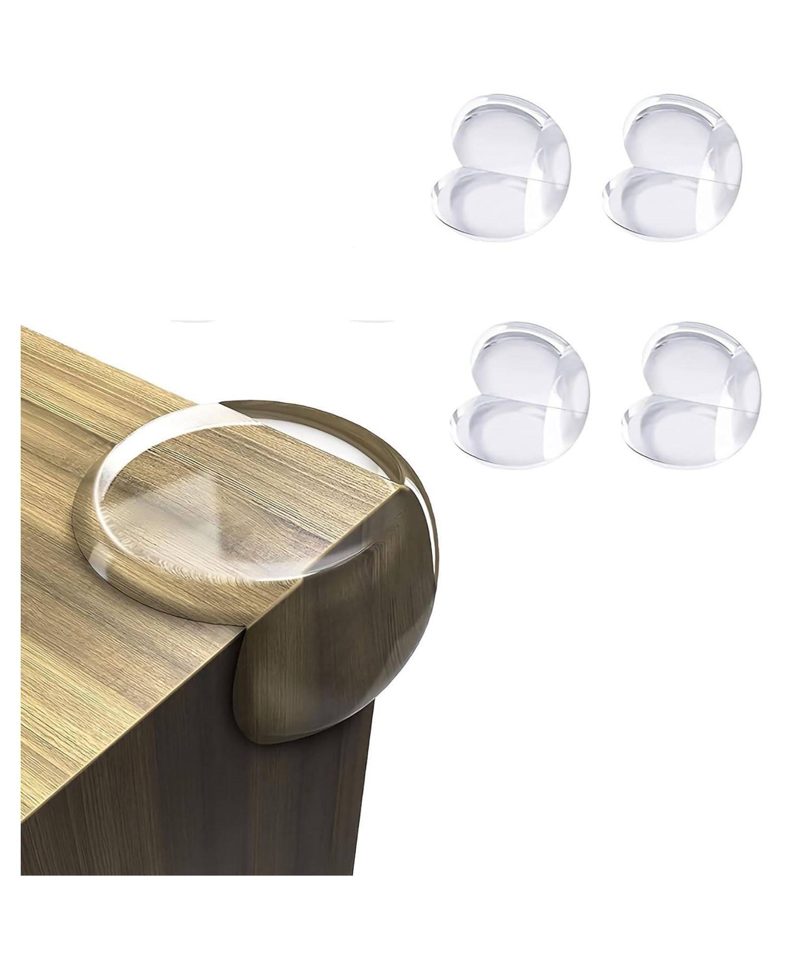 Safe-O-Kid 4-Pack Transparent Corner Protectors for Furniture - Soft Gel & Silicon Table Edge Guards, Sharp Corner Protection, Child Safety for Sharp Edges-image-26