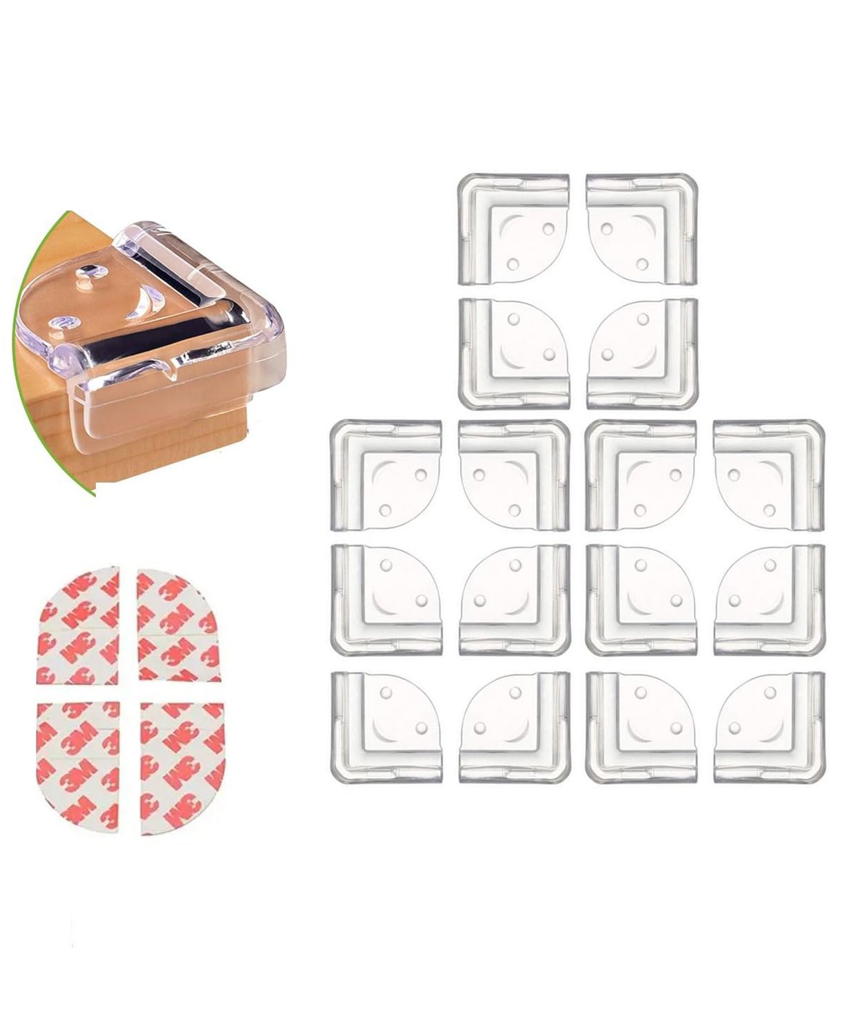 Safe-O-Kid (Pack of 16) Smiley-Shaped Corner Guards with Strong 3 M Adhesive Transparent, Extra Safe, BPA Free, Non-Toxic, Soft & Safe, Furniture Protectors-picture-34