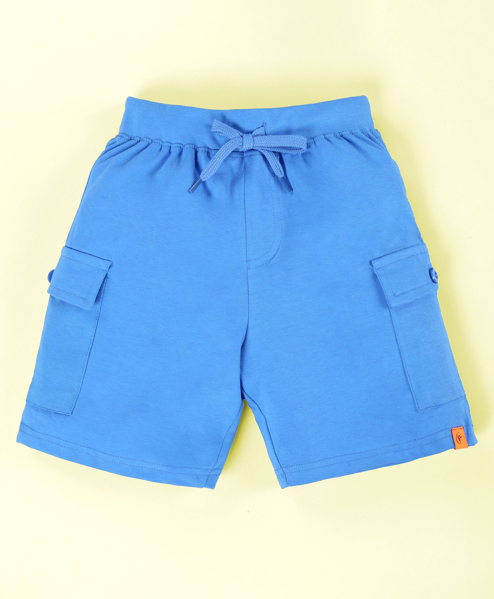 Kiddopanti Cotton Knit Solid Shorts - Blue-picture-18